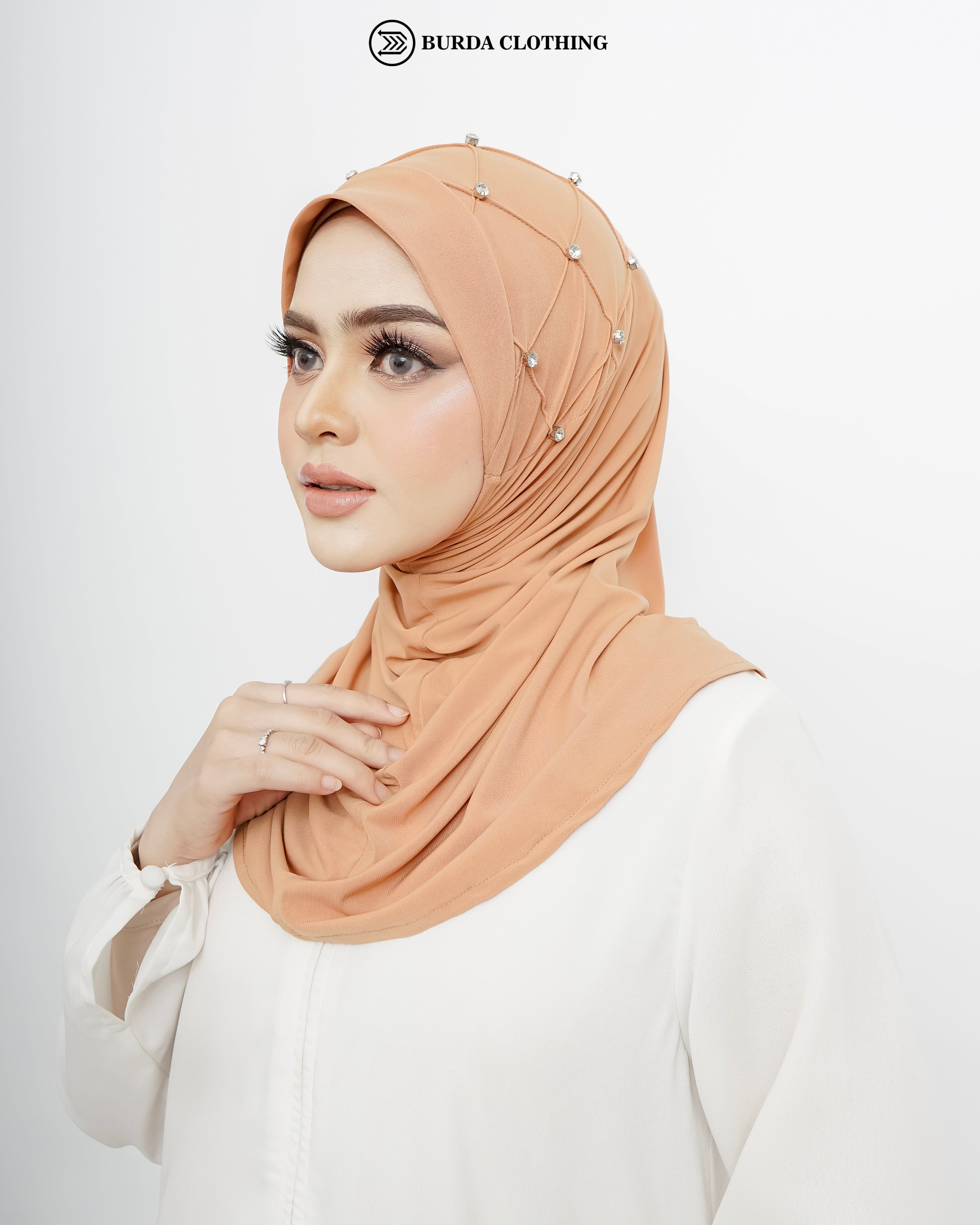 Pull on Hijab with stone (Jersey) by Burdaclothing