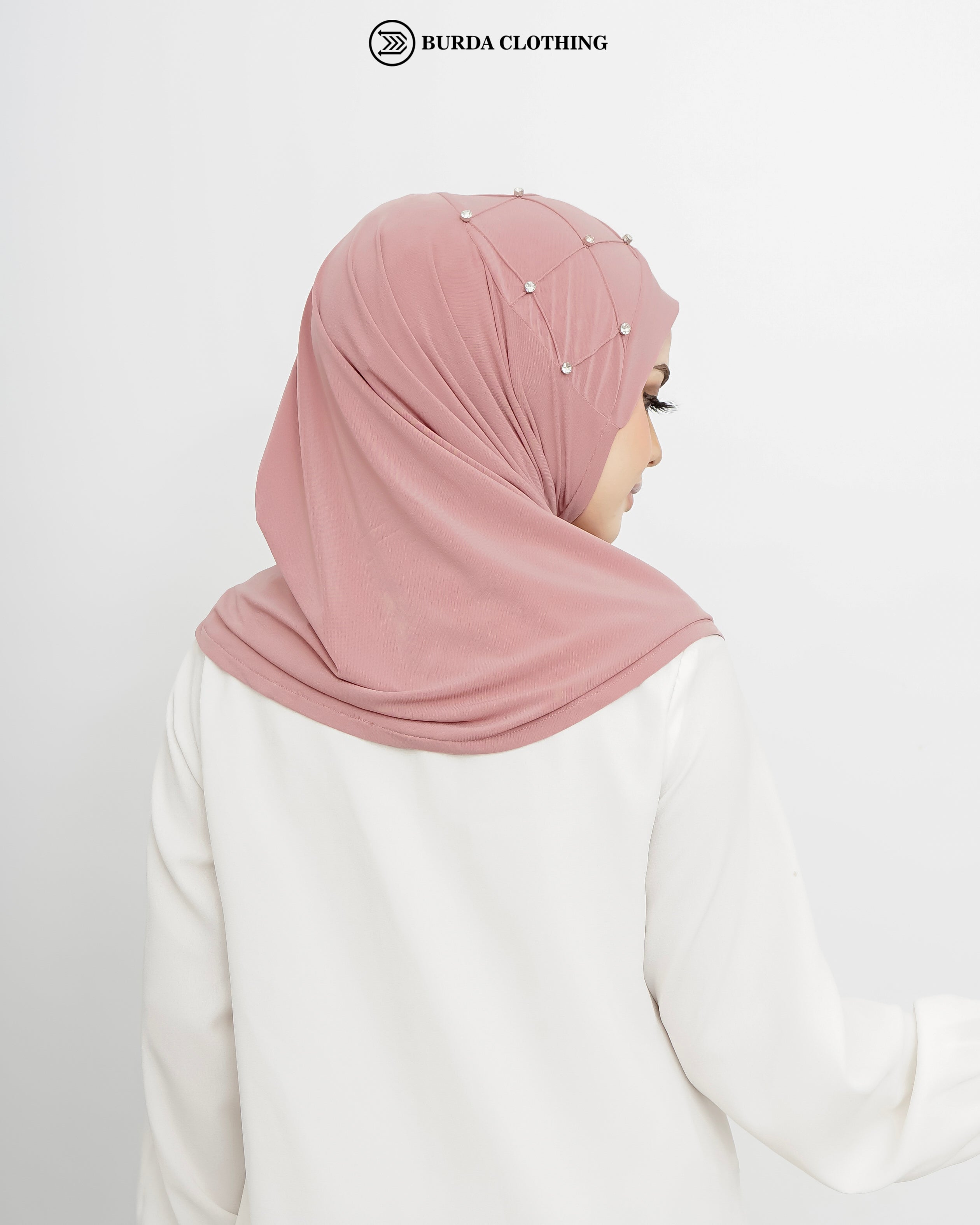 Pull on Hijab with stone (Jersey) by Burdaclothing