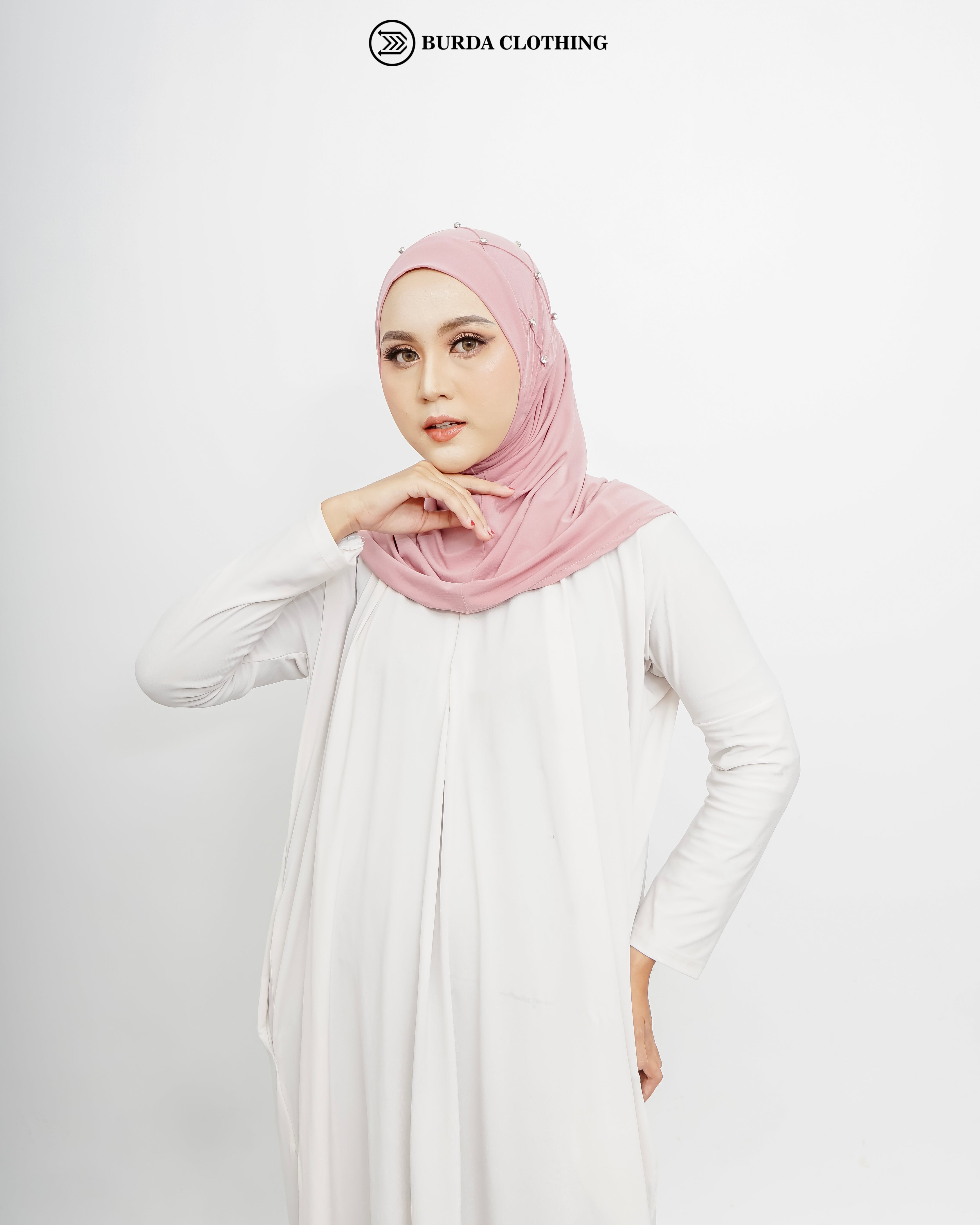 Pull on Hijab with stone (Jersey) by Burdaclothing