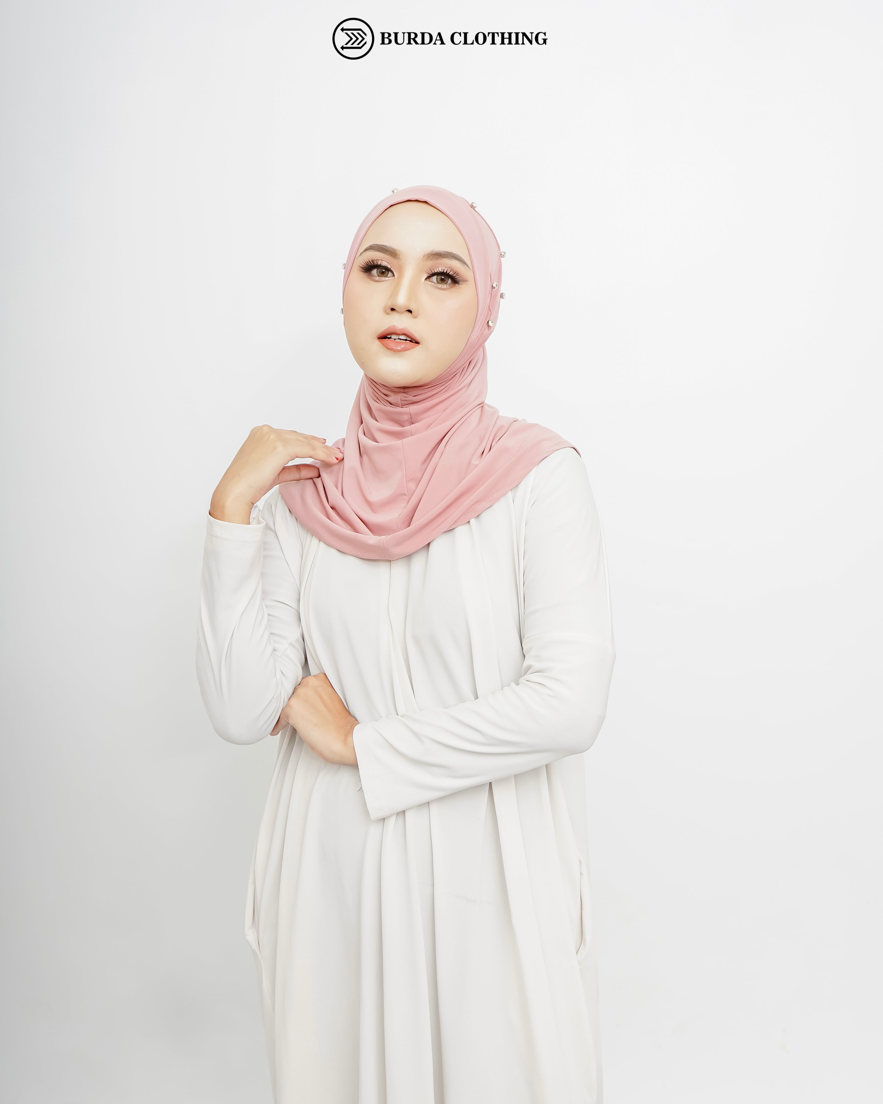 Pull on Hijab with stone (Jersey) by Burdaclothing