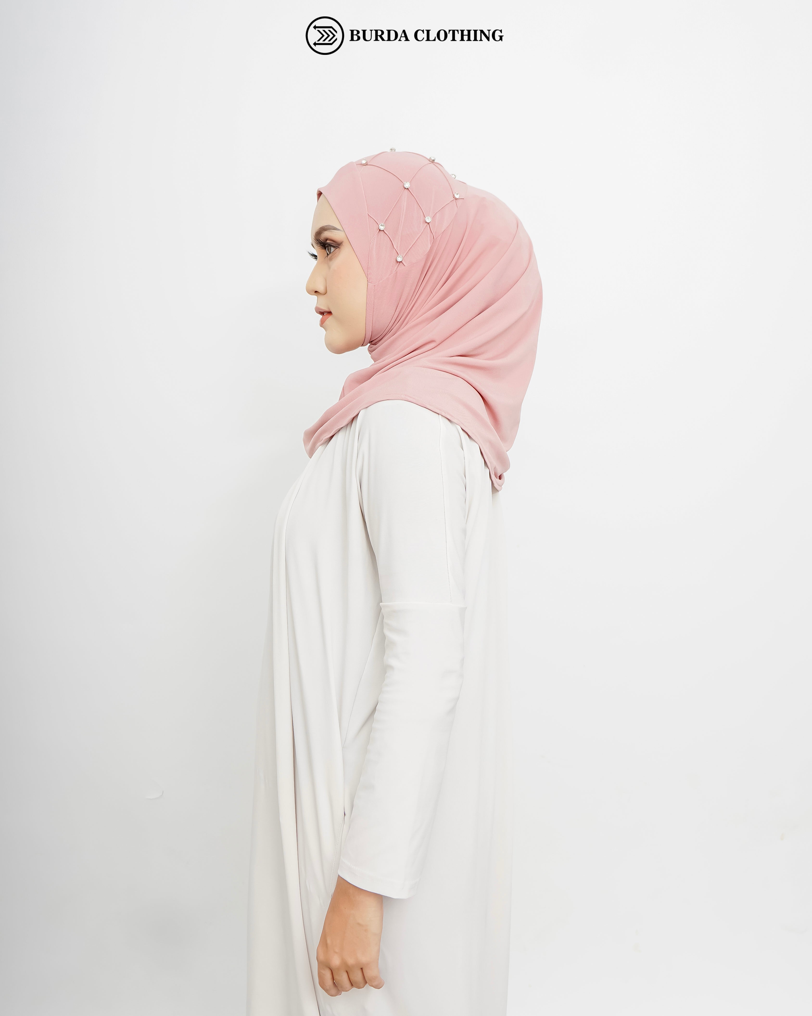 Pull on Hijab with stone (Jersey) by Burdaclothing