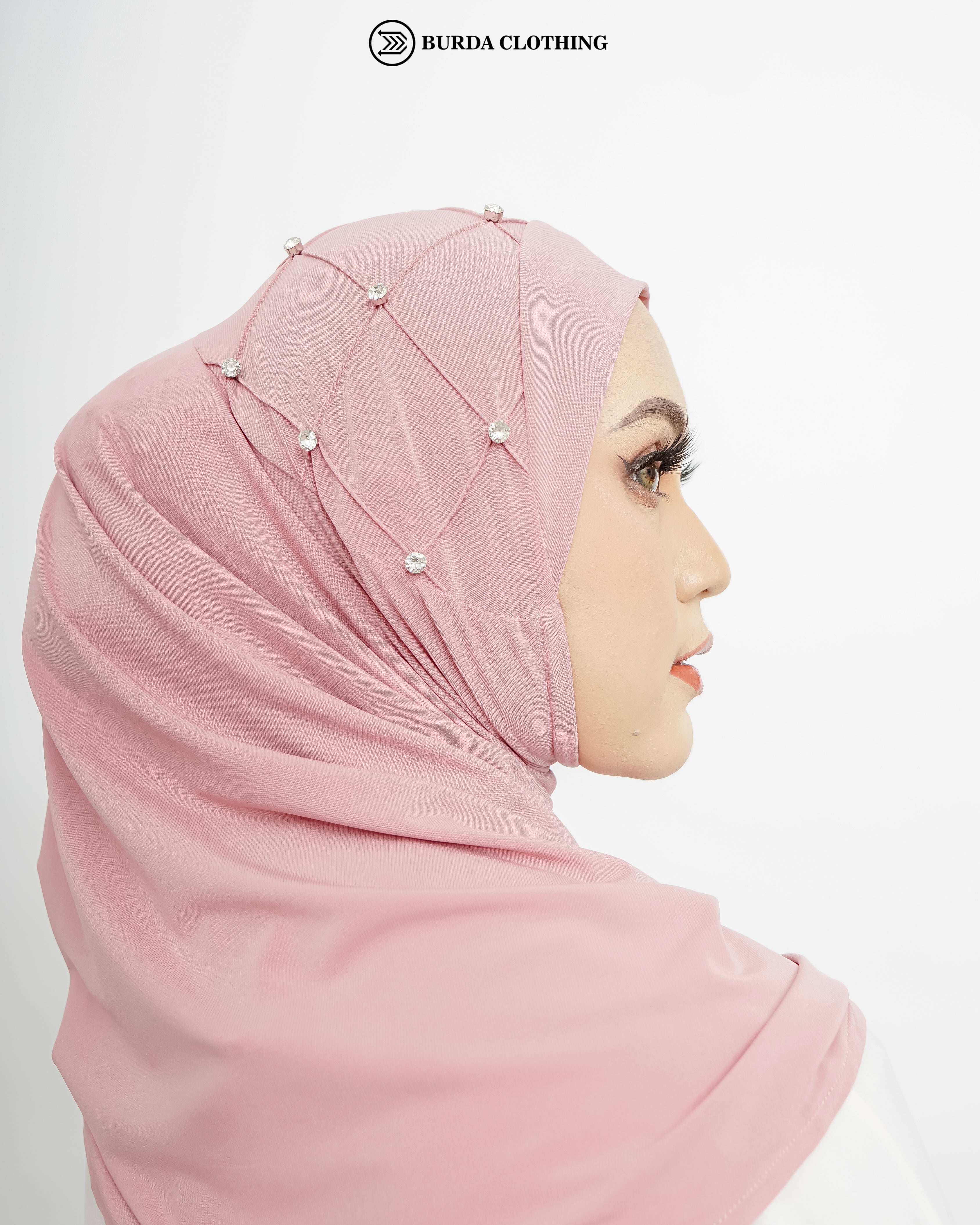 Pull on Hijab with stone (Jersey) by Burdaclothing