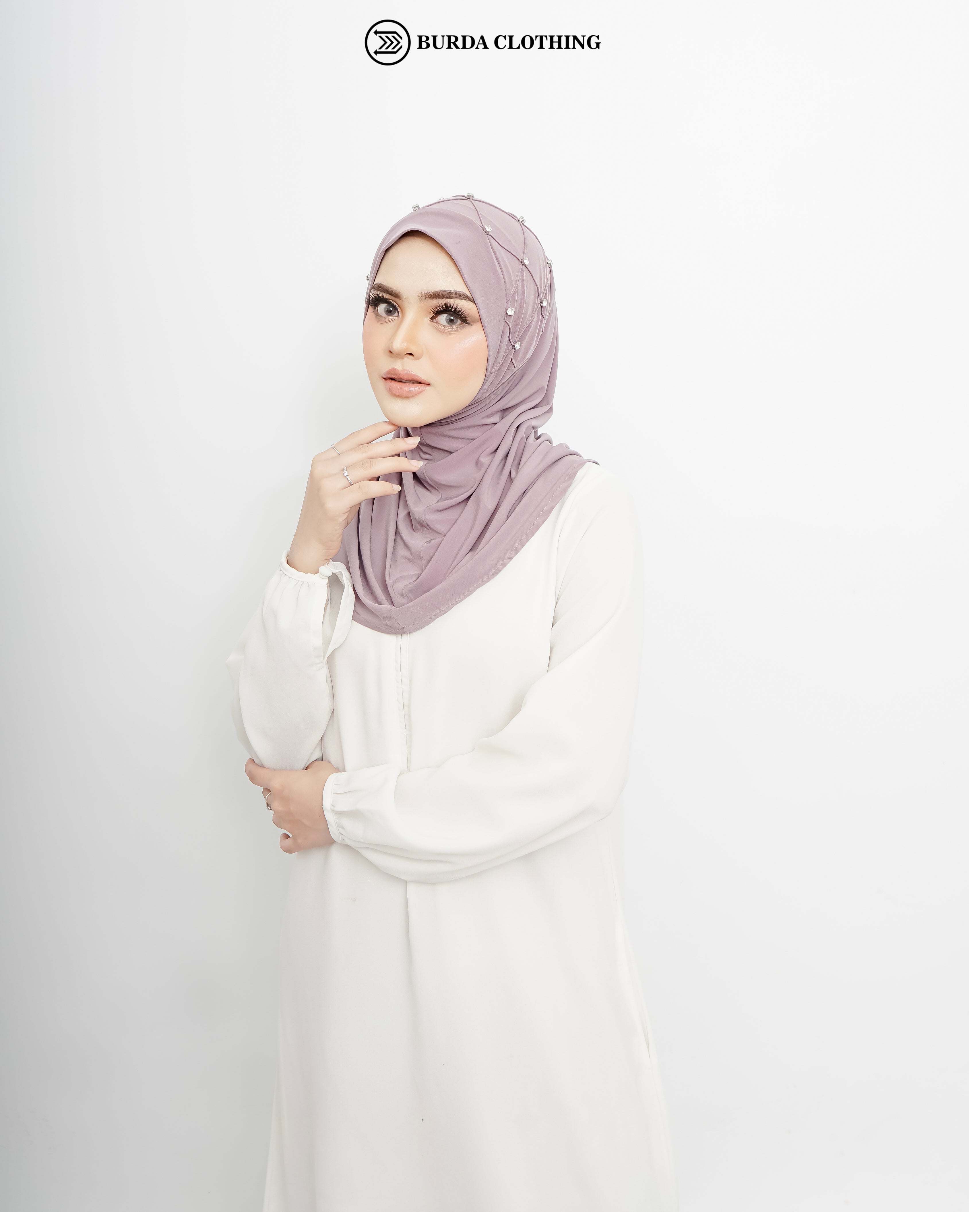 Pull on Hijab with stone (Jersey) by Burdaclothing