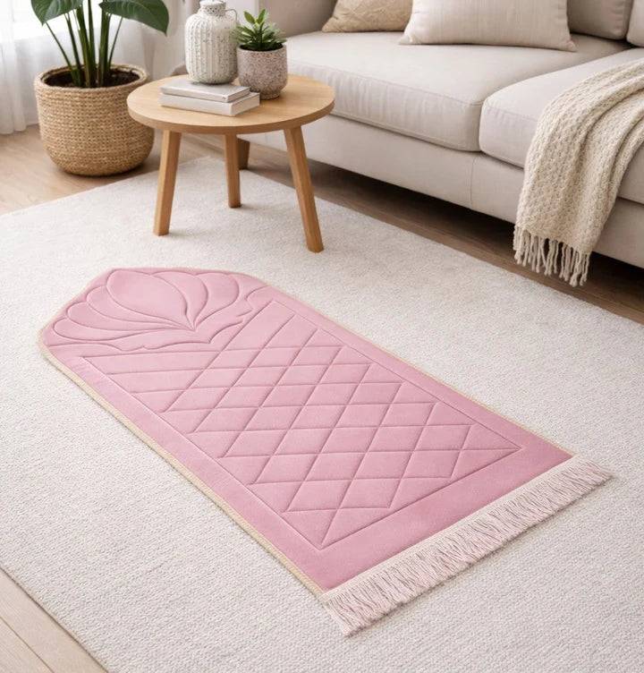 Quilted Foldable Foam Velvet Prayer Rug by Burdaclothing