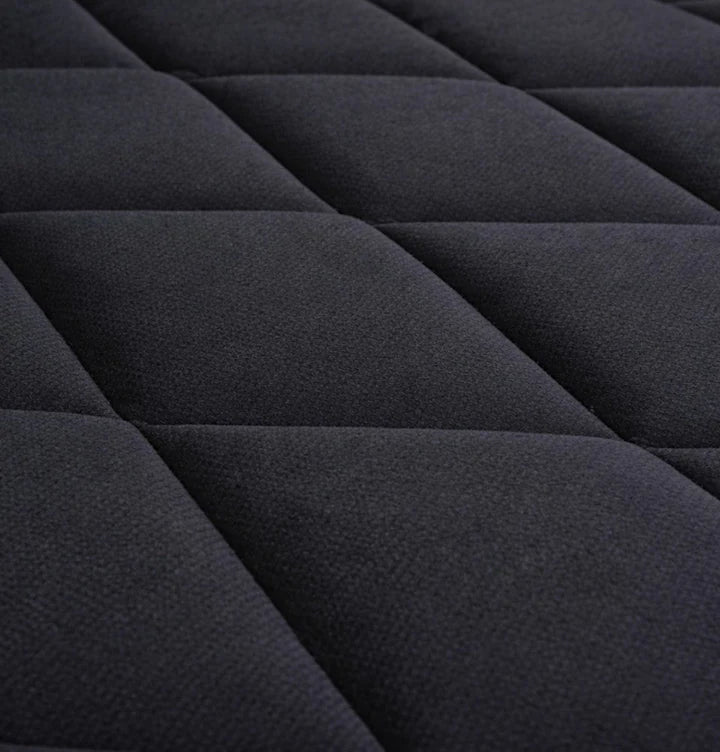 Quilted Foldable Foam Velvet Prayer Rug Safaa - Black by Burdaclothing
