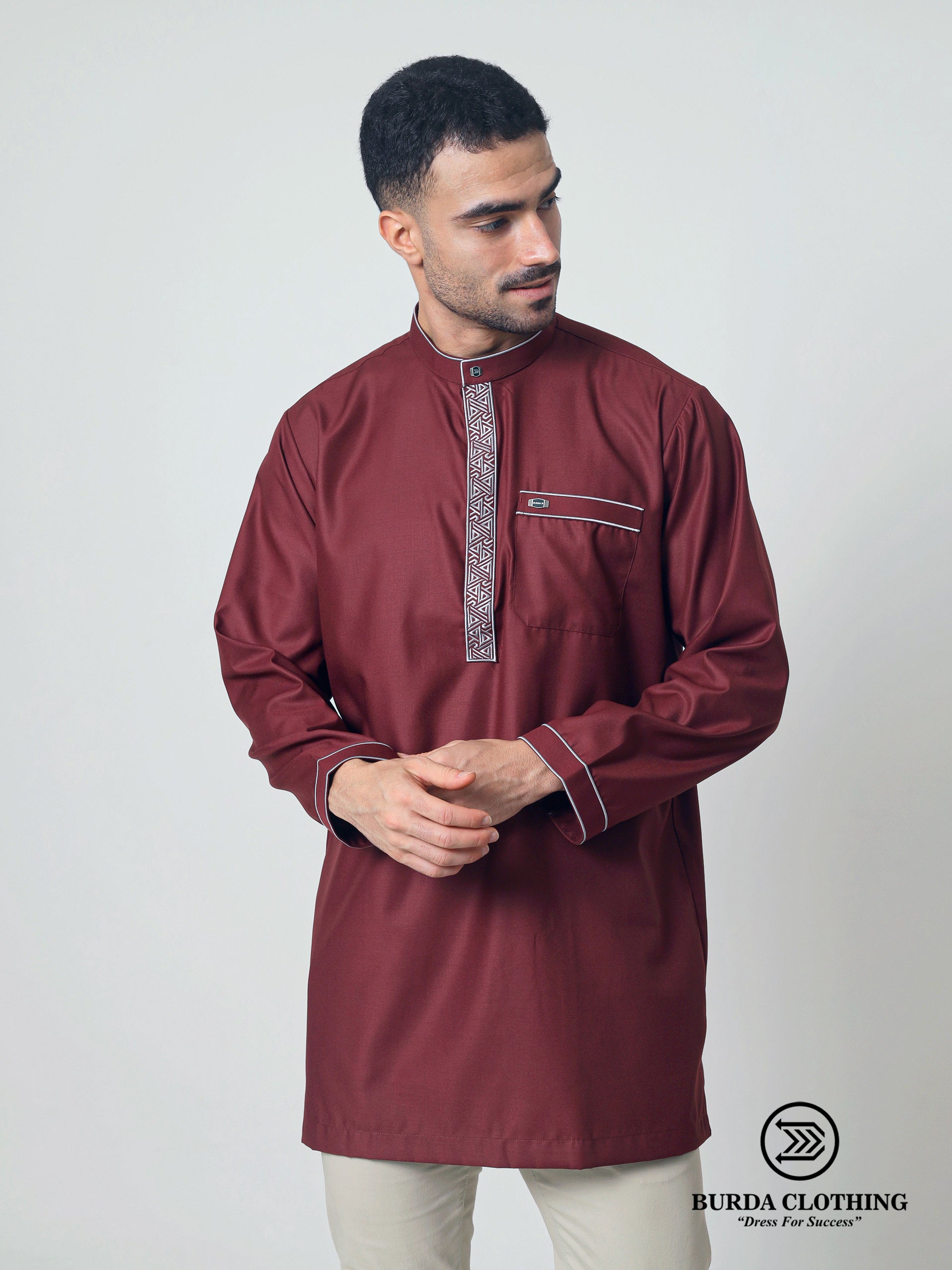 Short Kurta 010 Maroon by burdaclothing