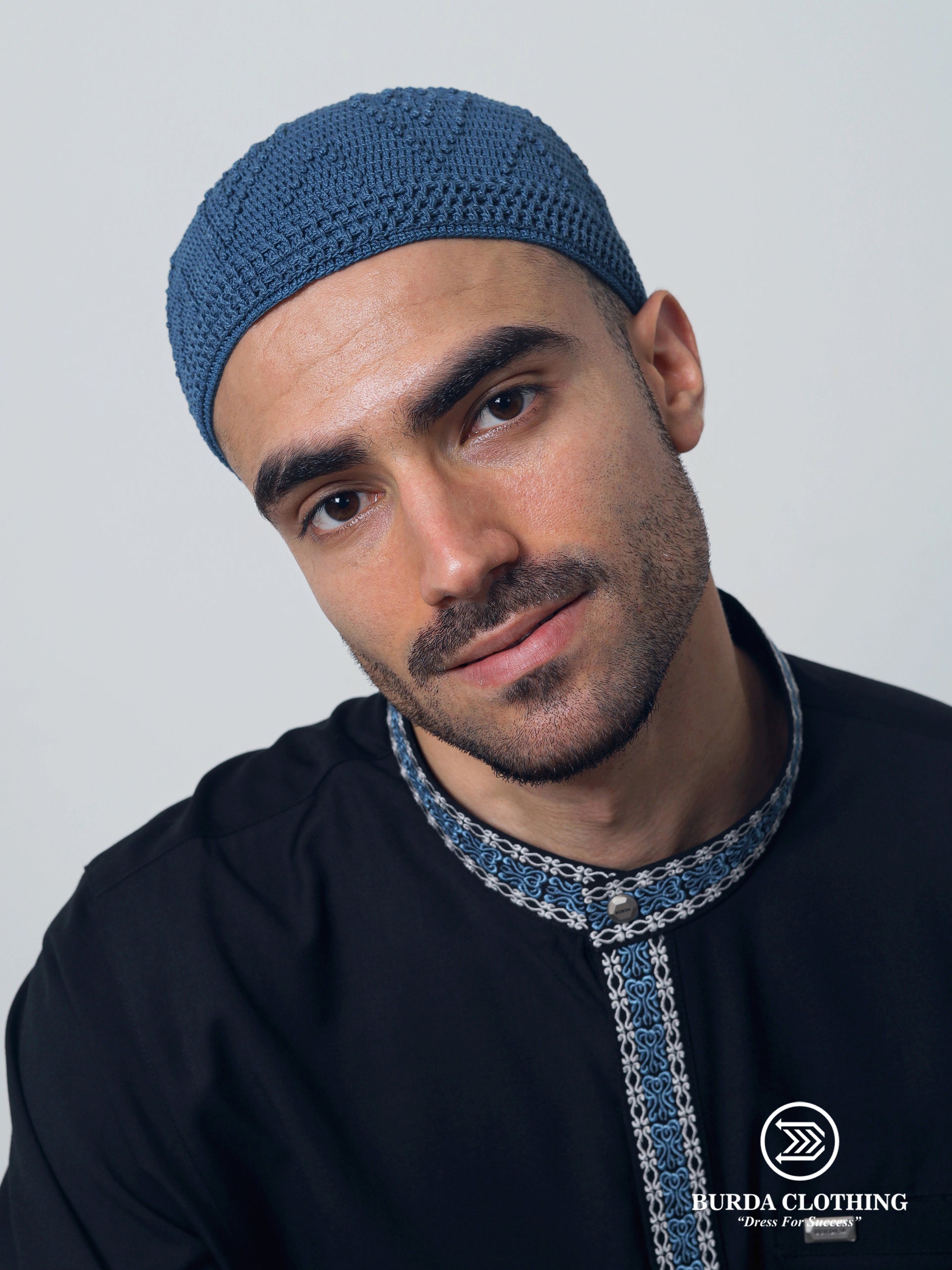 Skull Knit Cotton Kufi by Burdaclothing