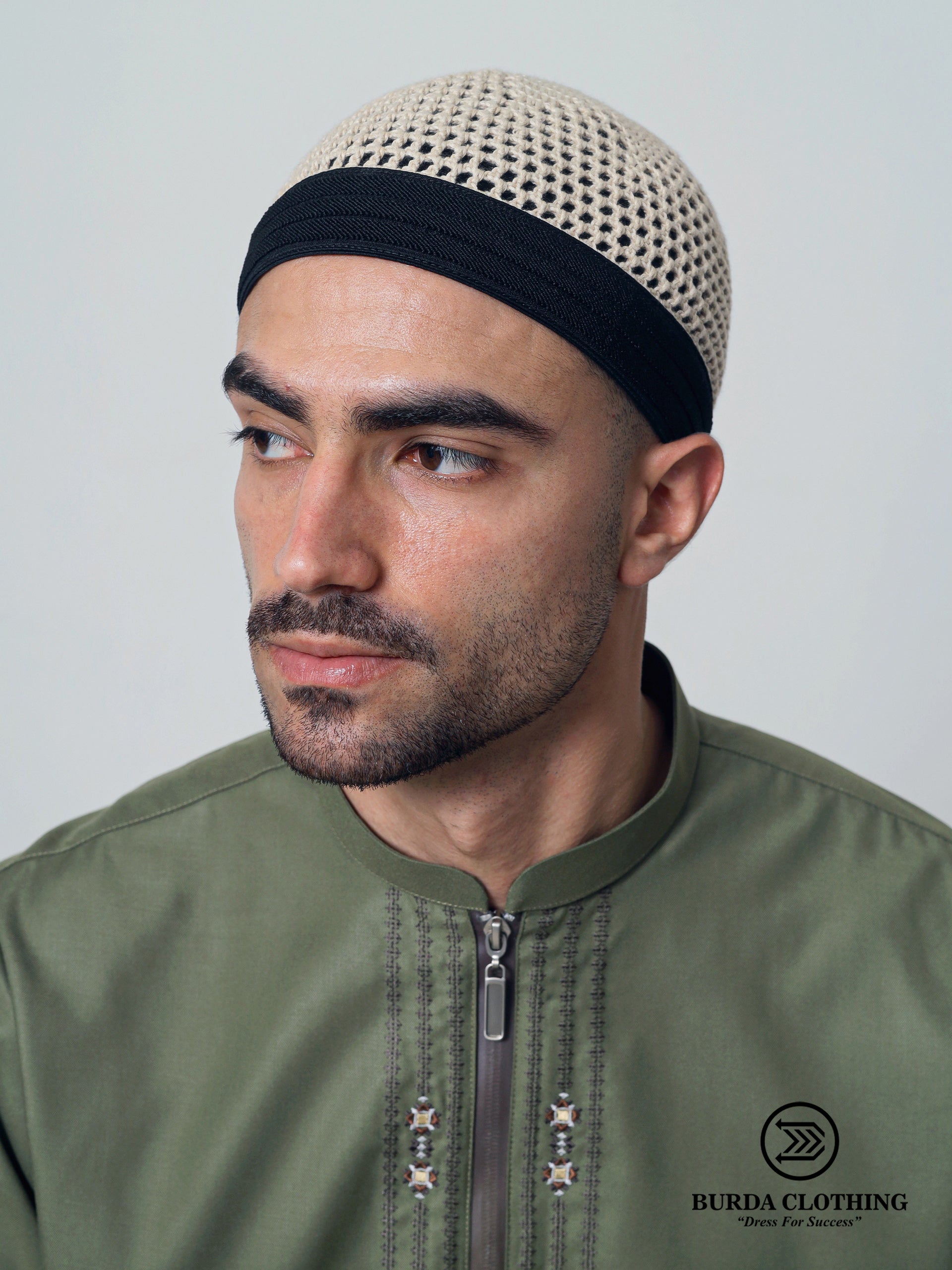 Skull Kufi Kuwaiti/Khaleeji Beige by Burdaclothing