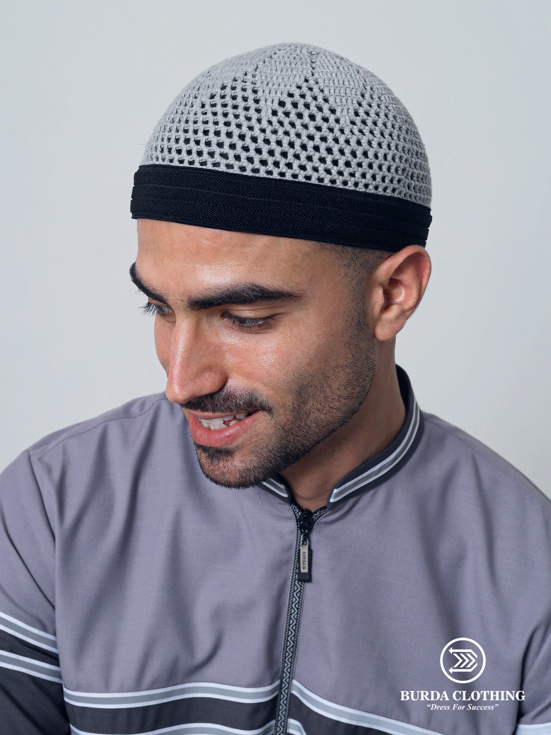 Skull Kufi Kuwaiti/Khaleeji Light Gray by Burdaclothing
