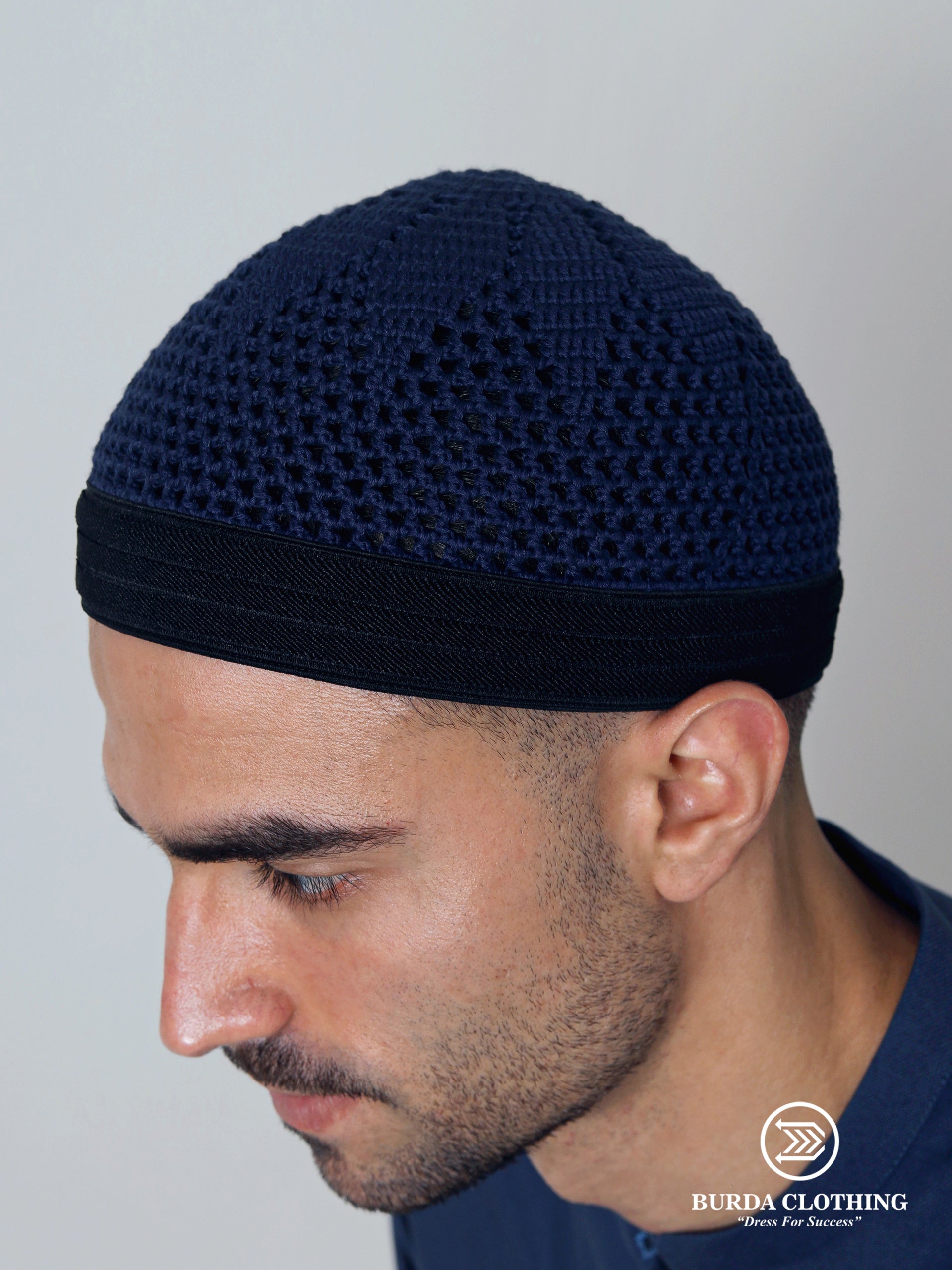 Skull Kufi Kuwaiti/Khaleeji Navy Blue by Burdaclothing