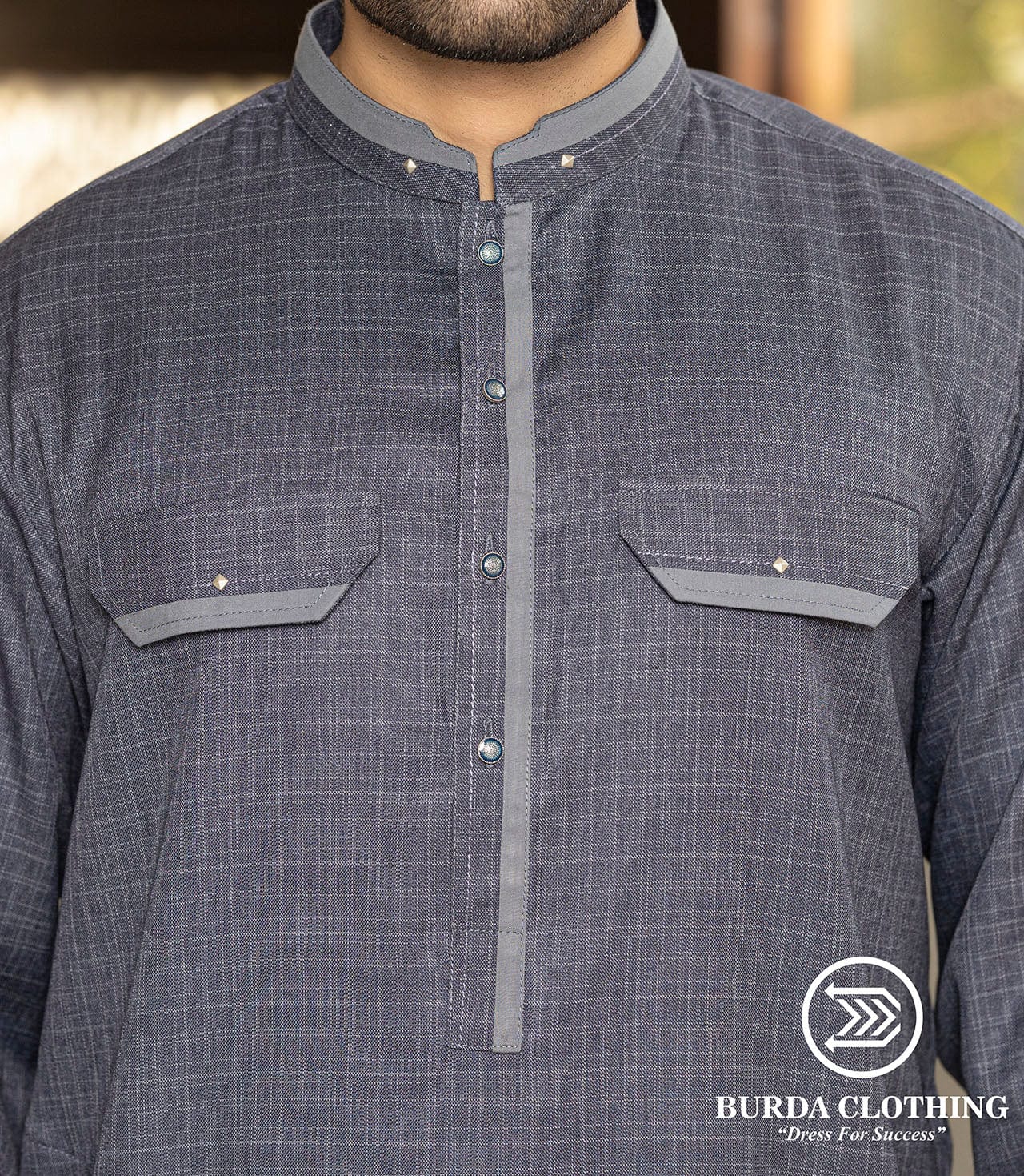 Burdaclothing Small Khalid Blue Premium Kurta