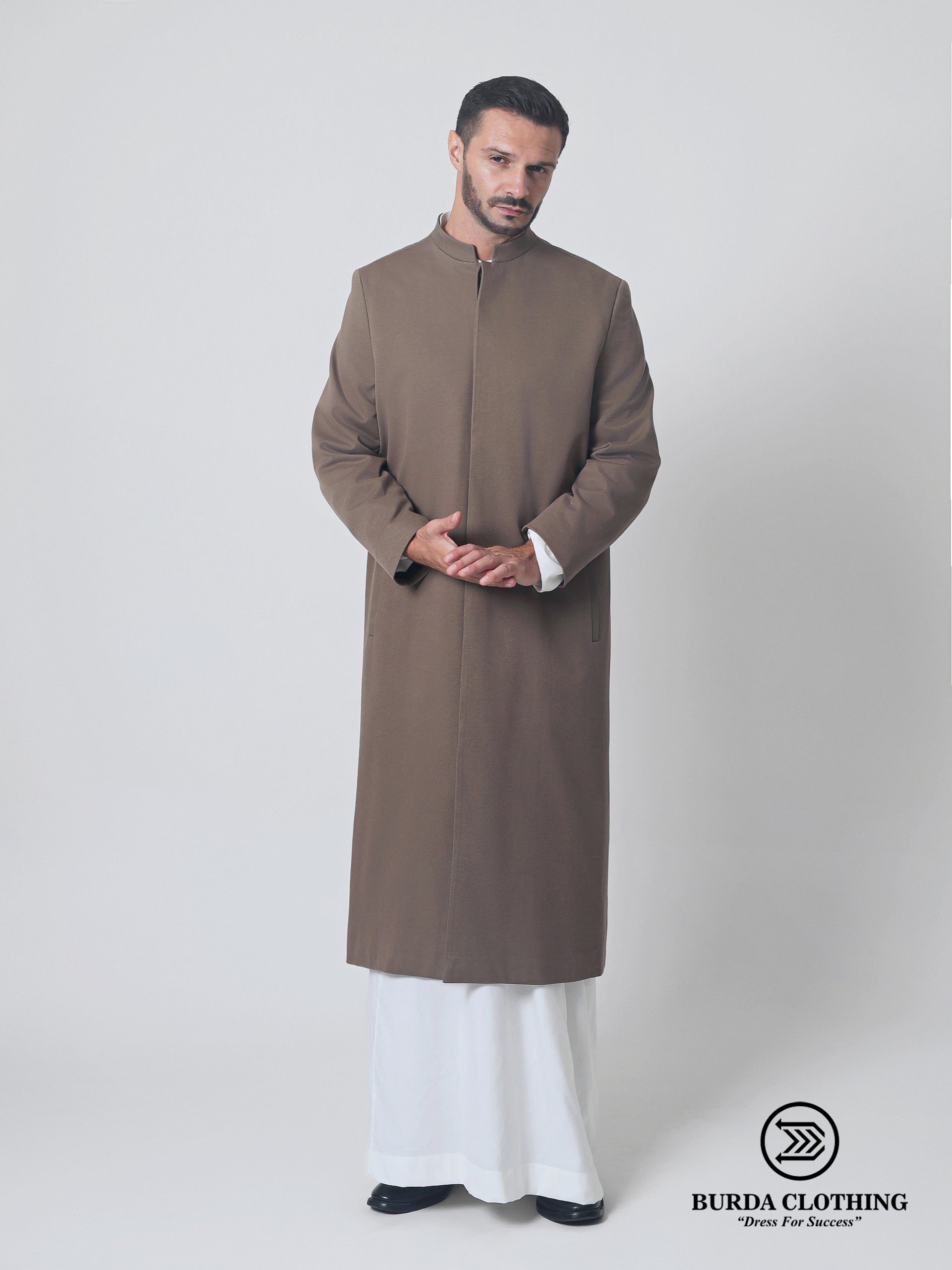 Stealth Brown Overcoat by Burdaclothing