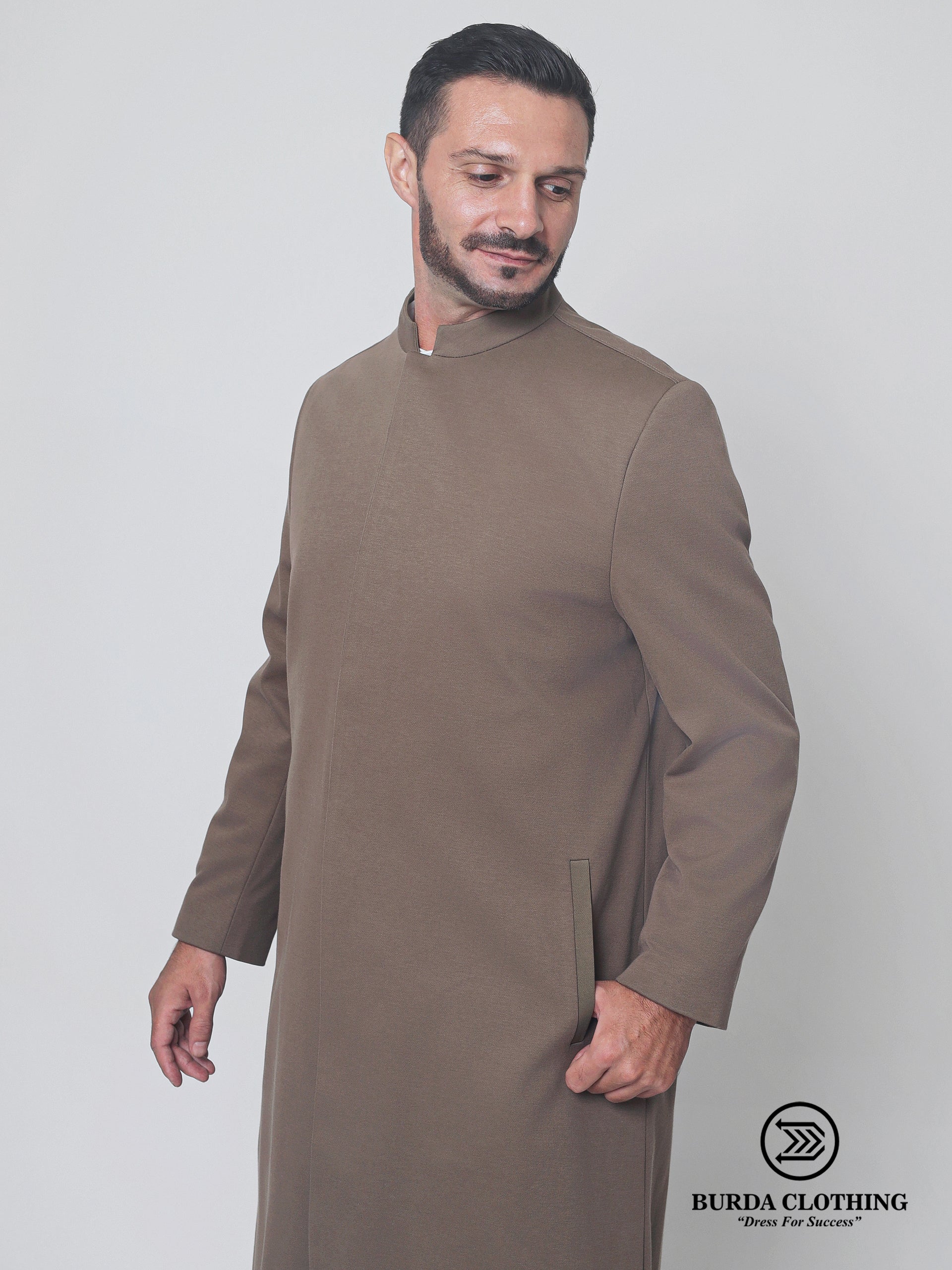 Stealth Brown Overcoat by Burdaclothing