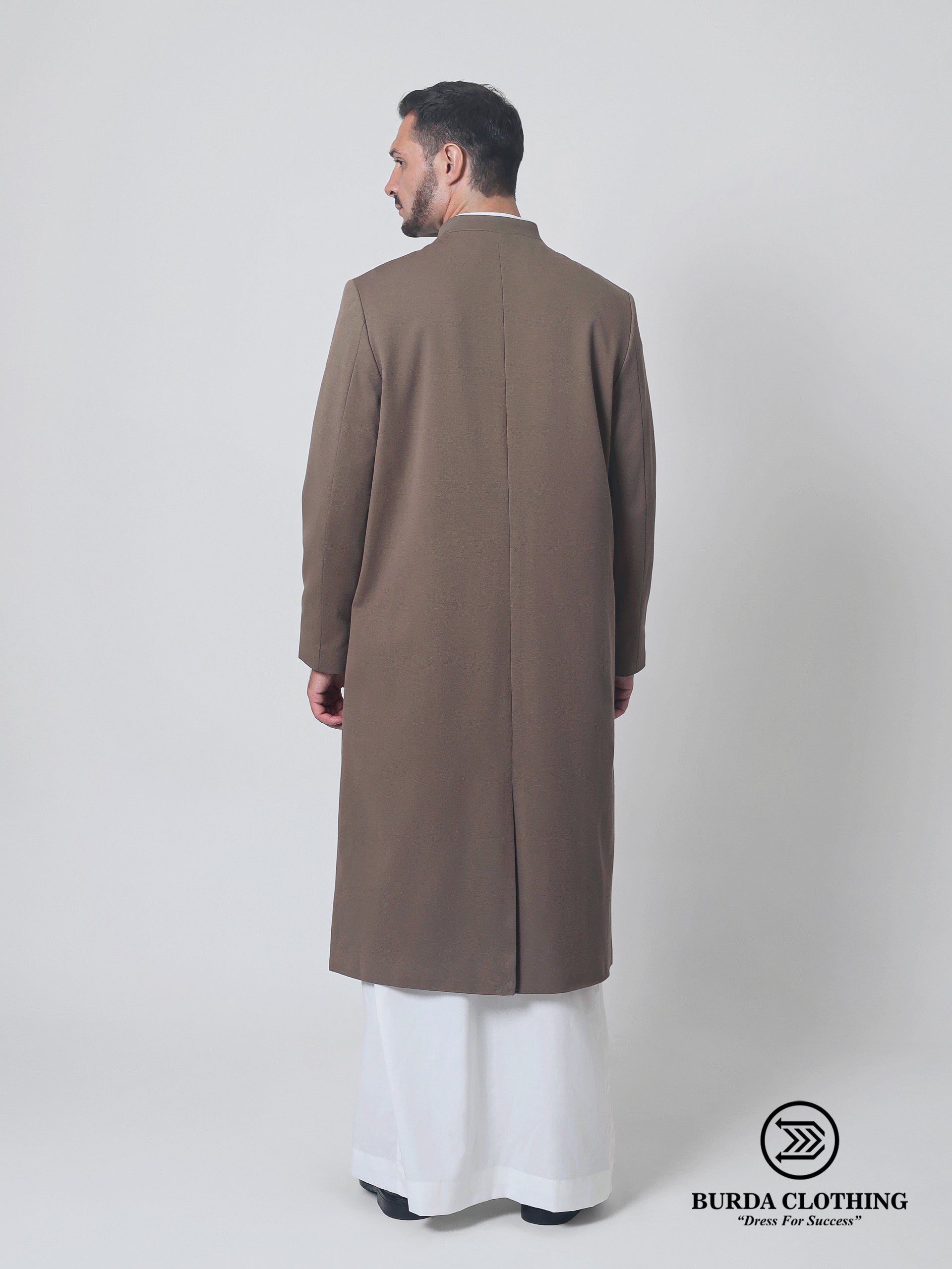 Stealth Brown Overcoat by Burdaclothing