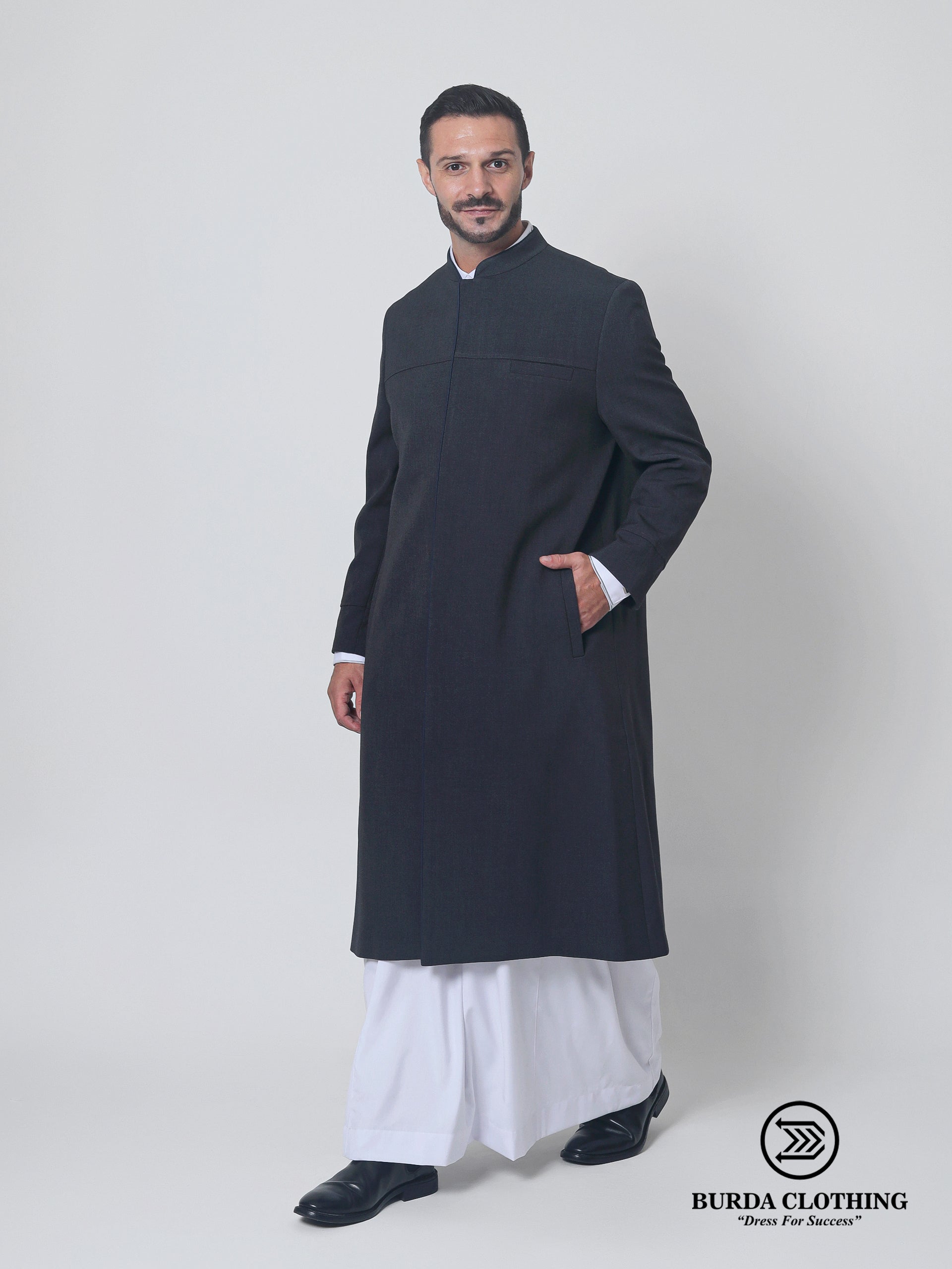 Stealth Gray Overcoat by Burdaclothing