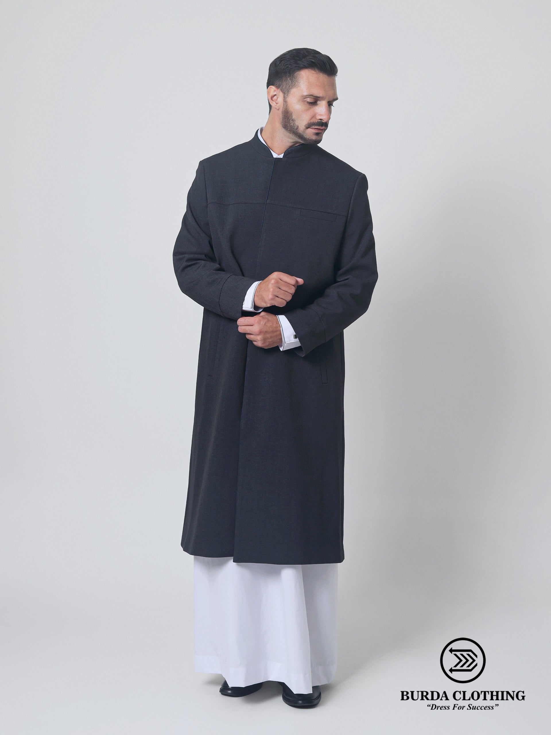 Stealth Gray Overcoat by Burdaclothing