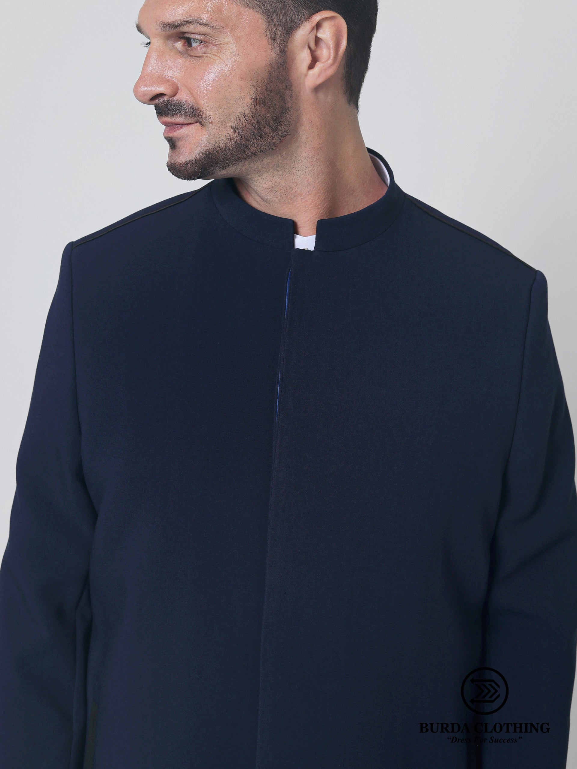 Stealth Navy Blue Overcoat by Burdaclothing
