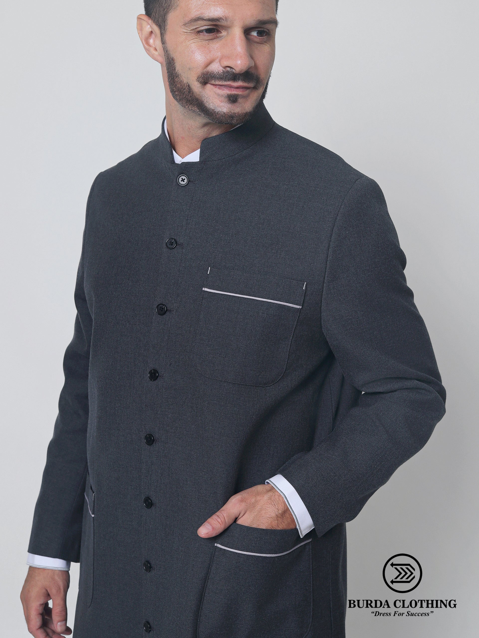 Twill Gray Overcoat by Burdaclothing
