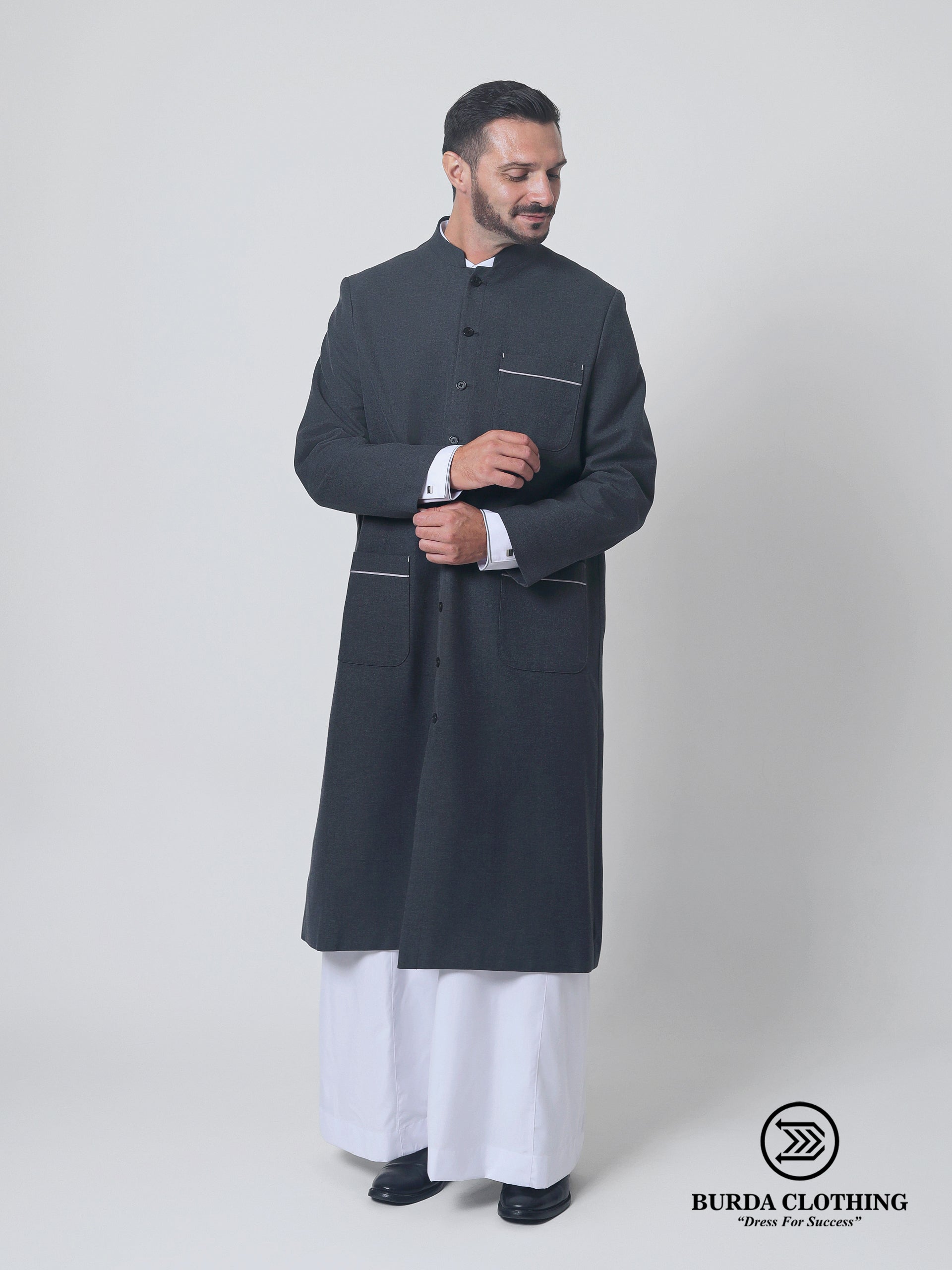 Twill Gray Overcoat by Burdaclothing