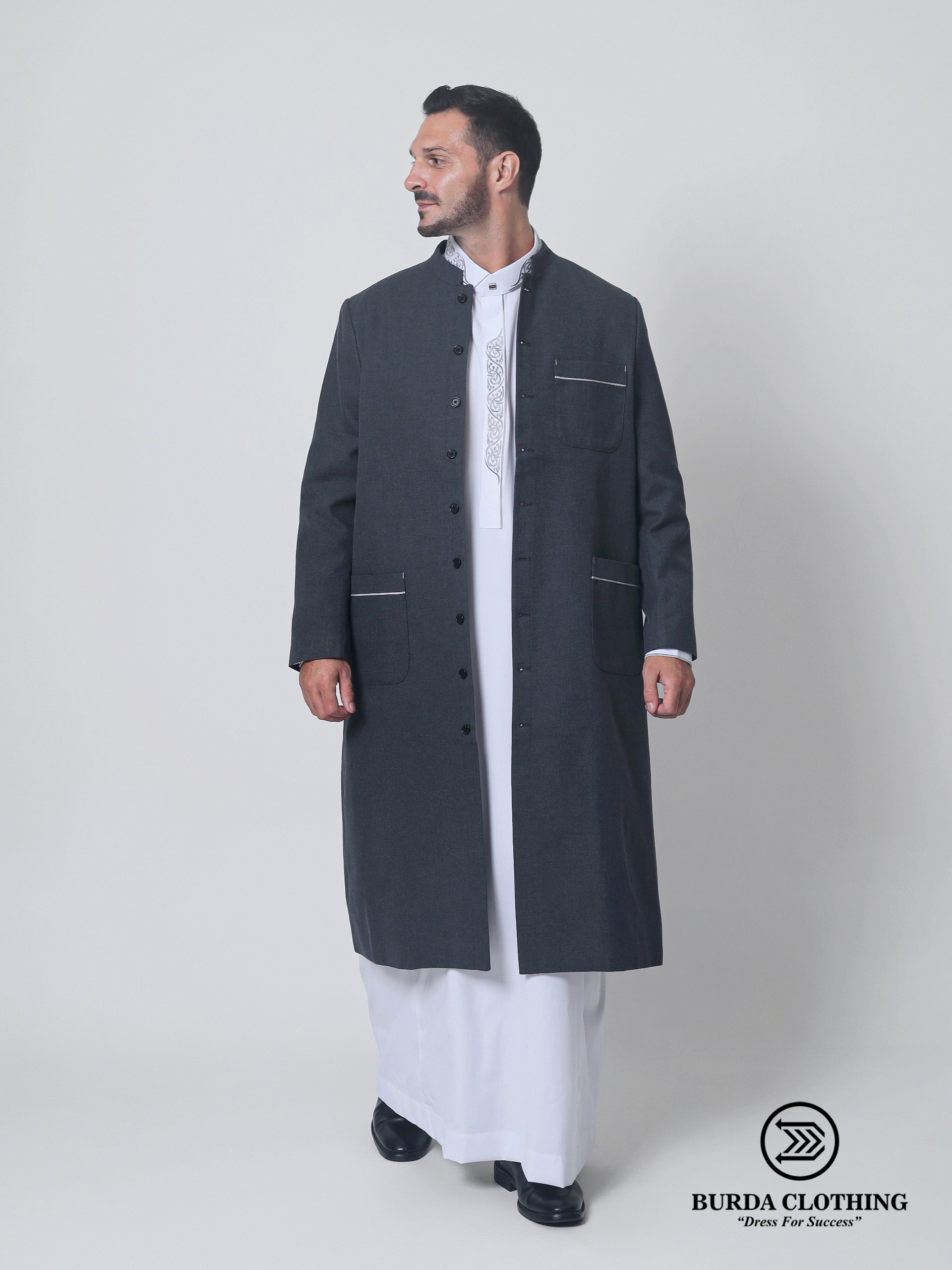 Twill Gray Overcoat by Burdaclothing