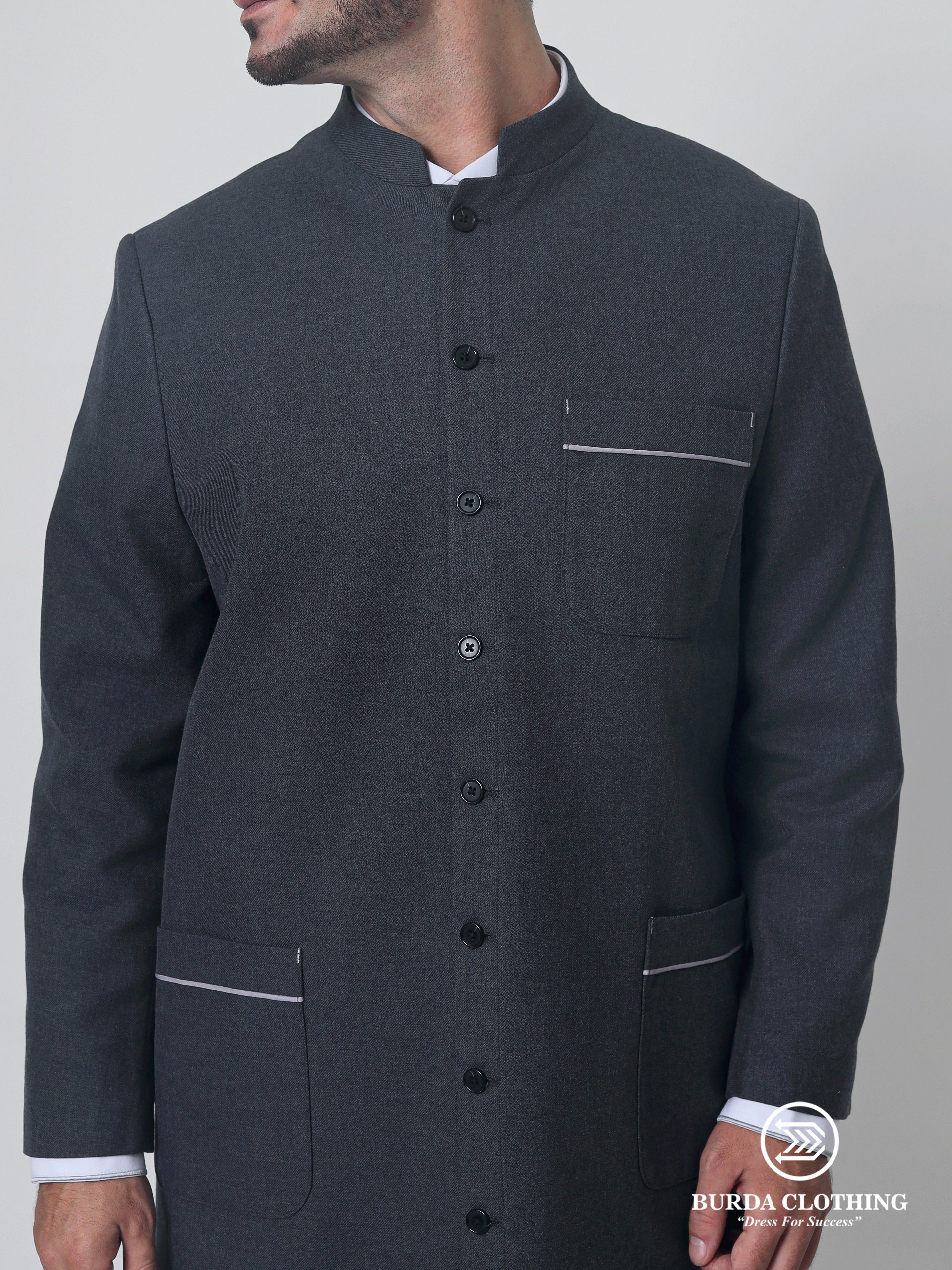 Twill Gray Overcoat by Burdaclothing