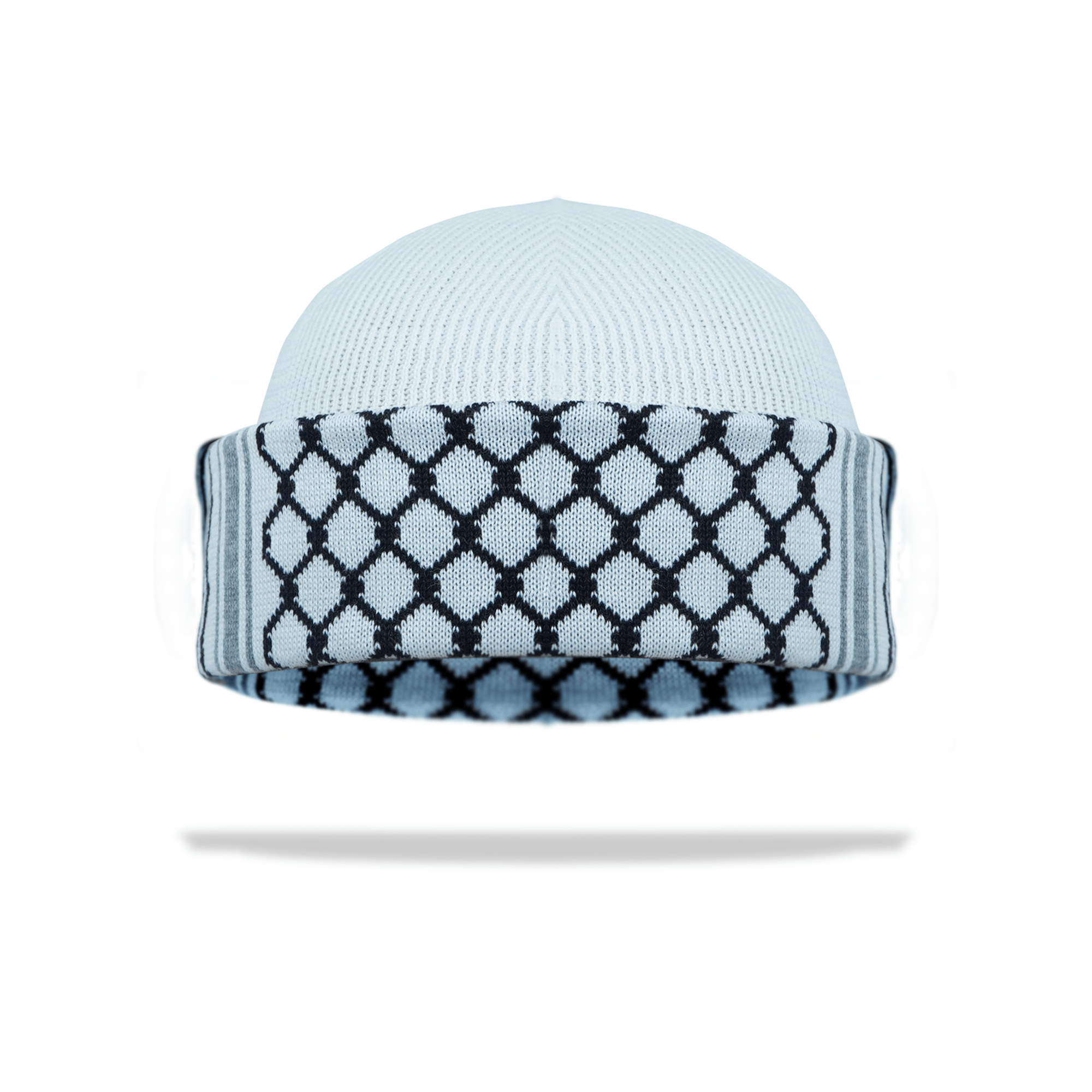 Burdaclothing White Palestine Kufiya Beanie Mens