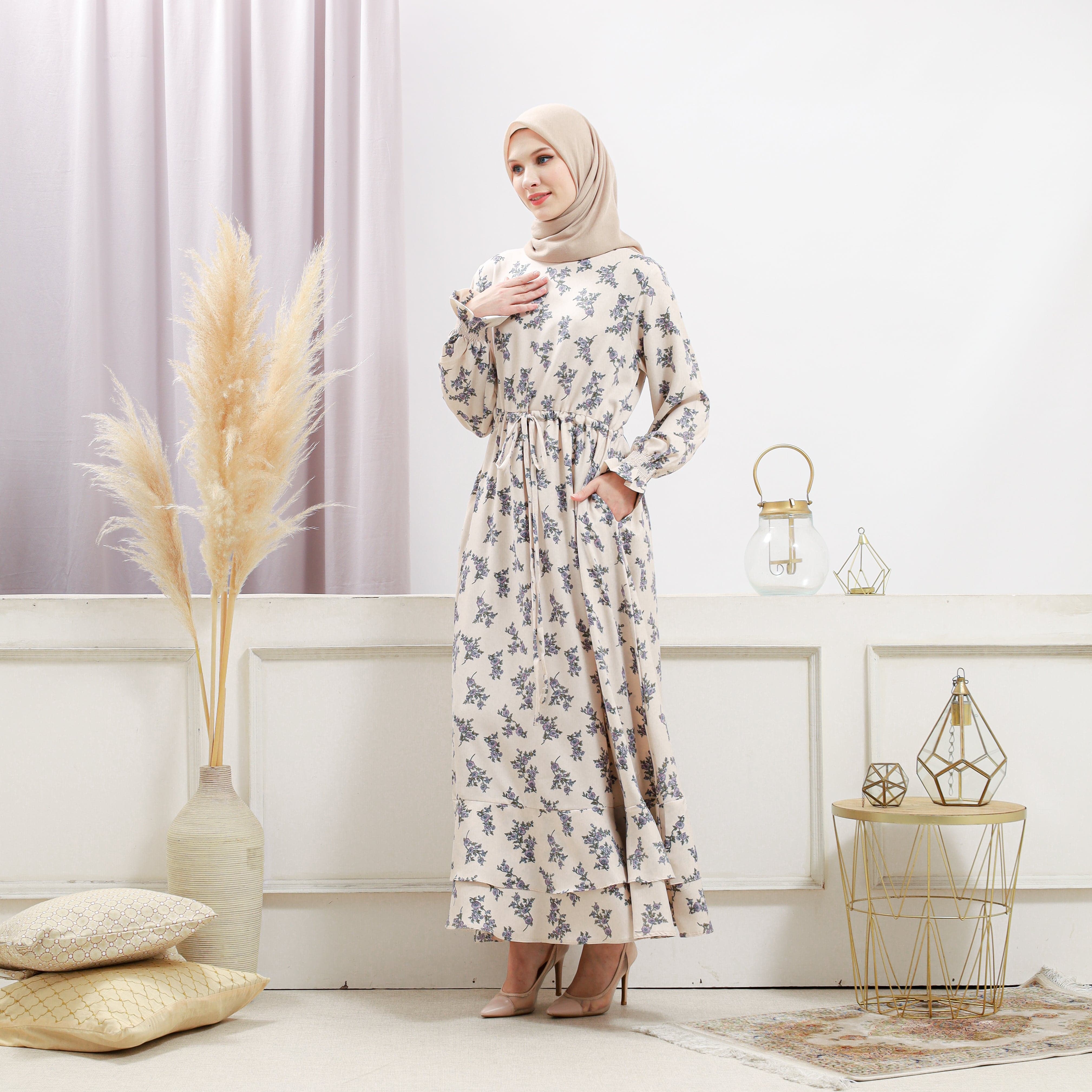 Burdaclothing Women's Bone Floral Dress