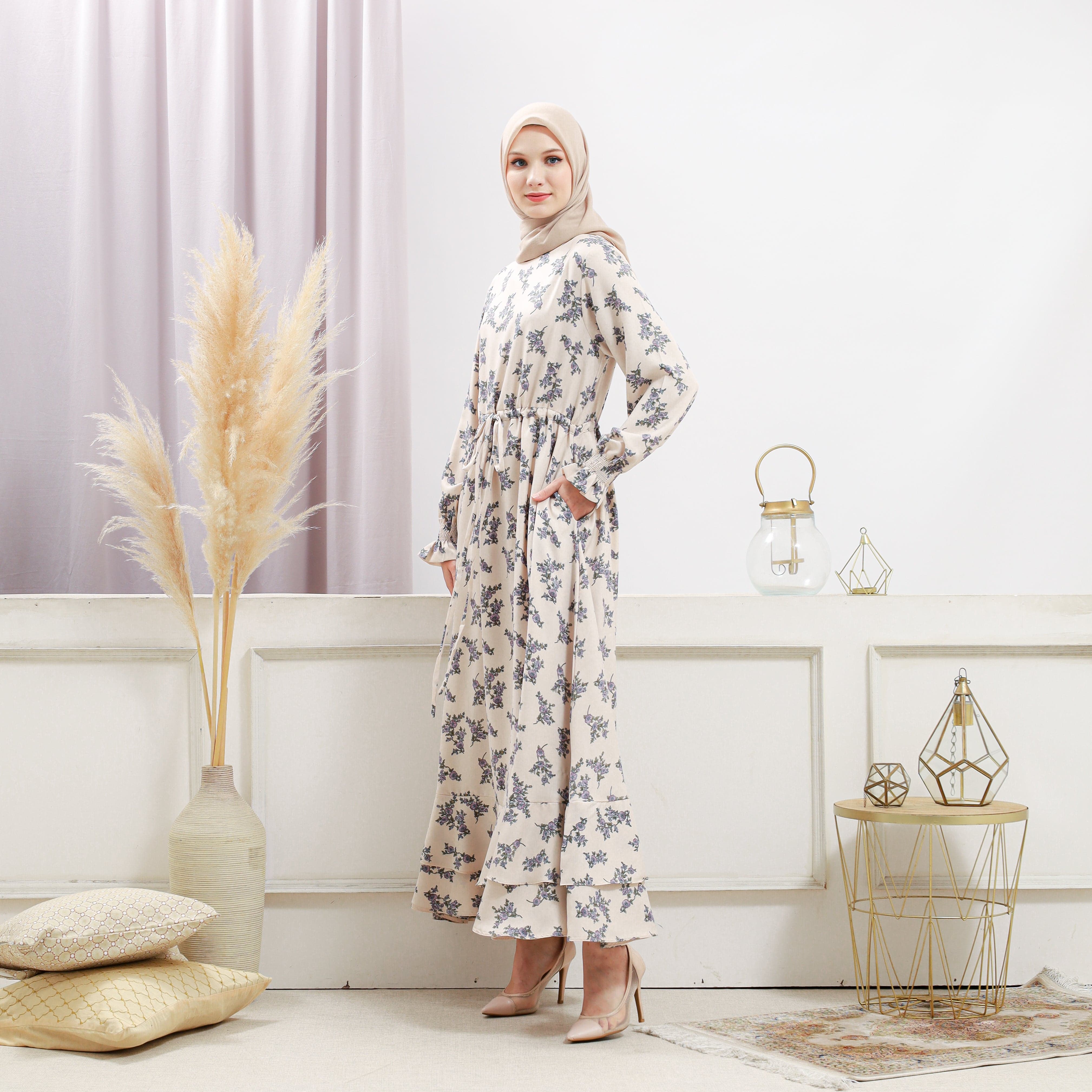 Burdaclothing Women's Bone Floral Dress