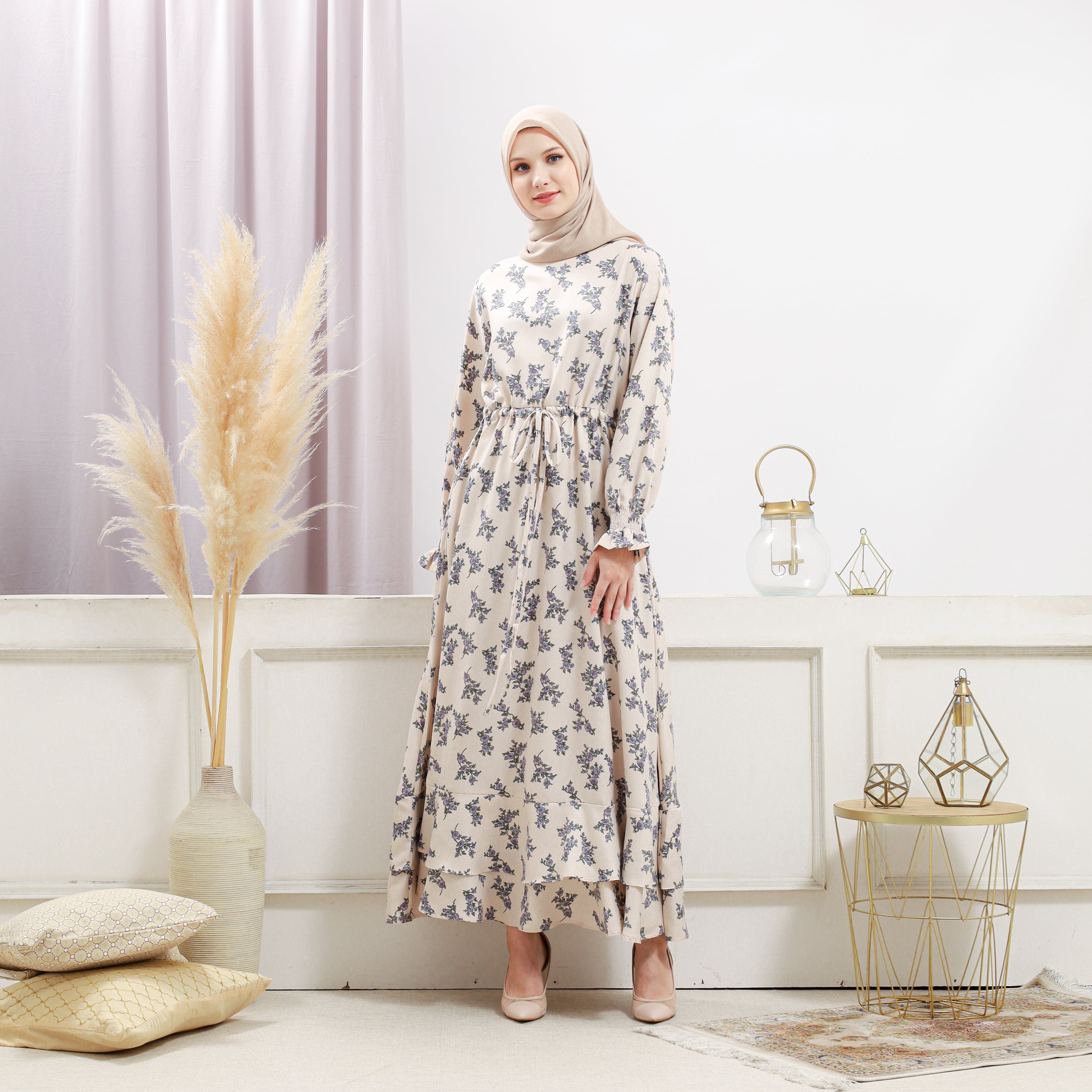 Burdaclothing Women's Bone Floral Dress