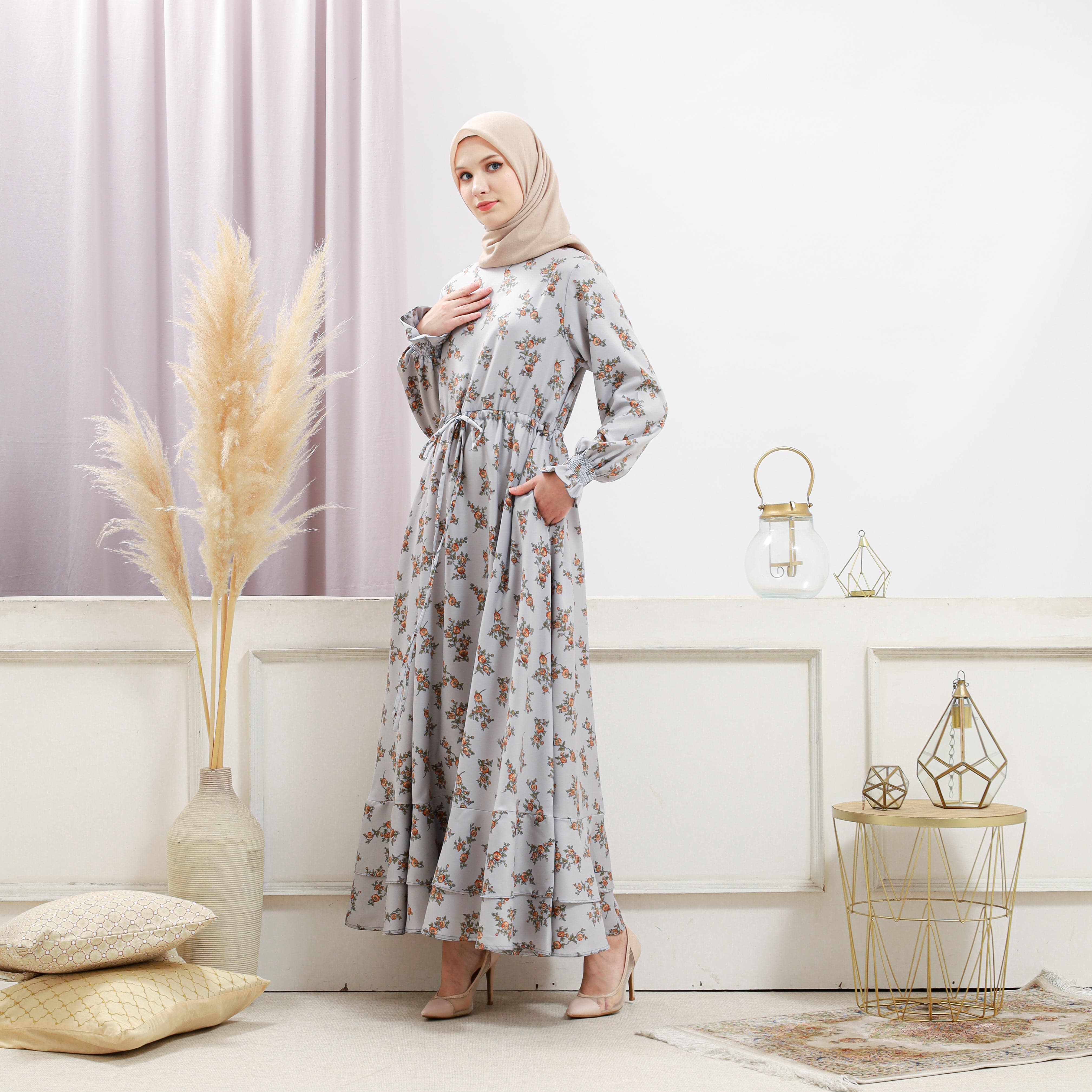 Burdaclothing Women's Gray Floral Dress (Copy)