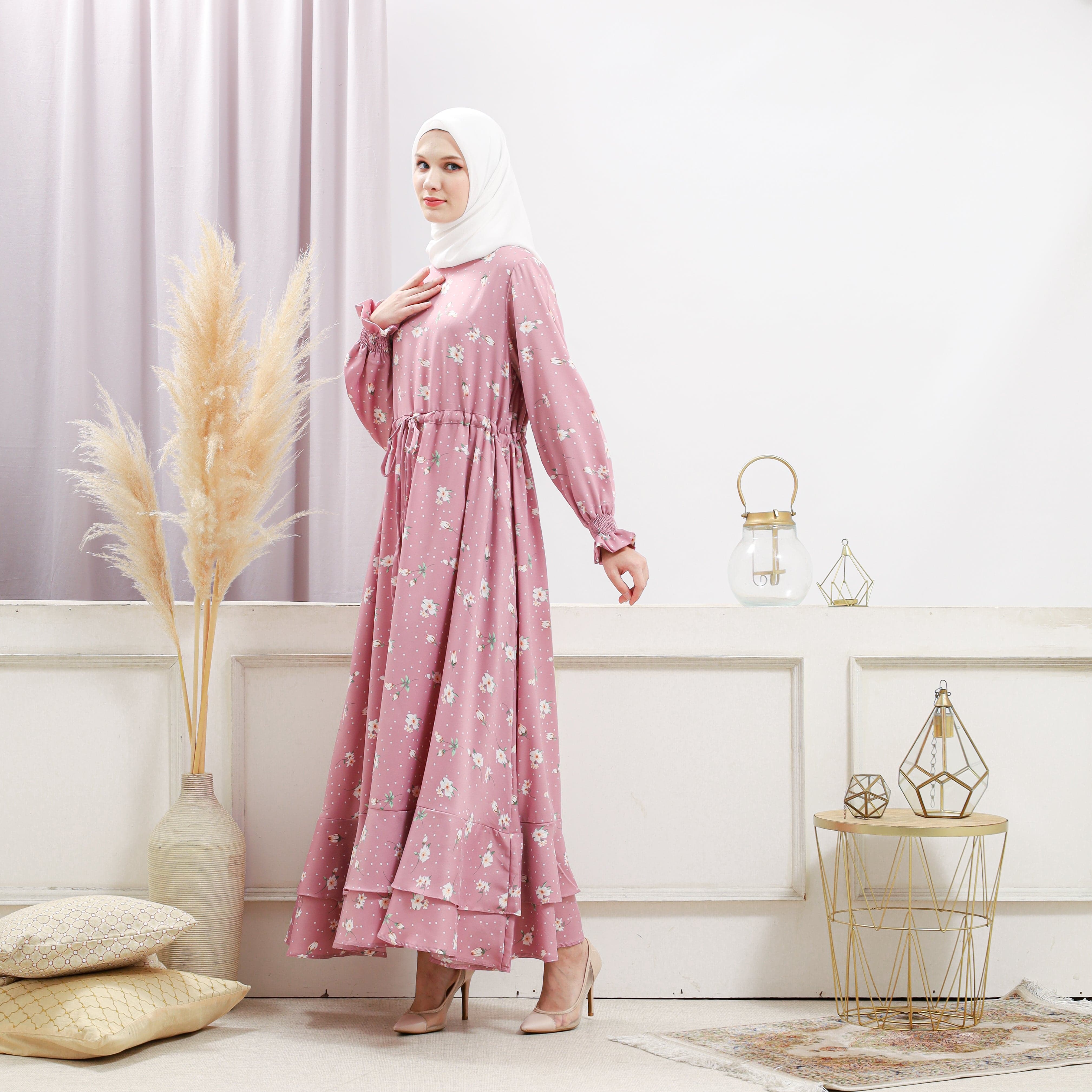 Burdaclothing Women's Pink Floral Dress