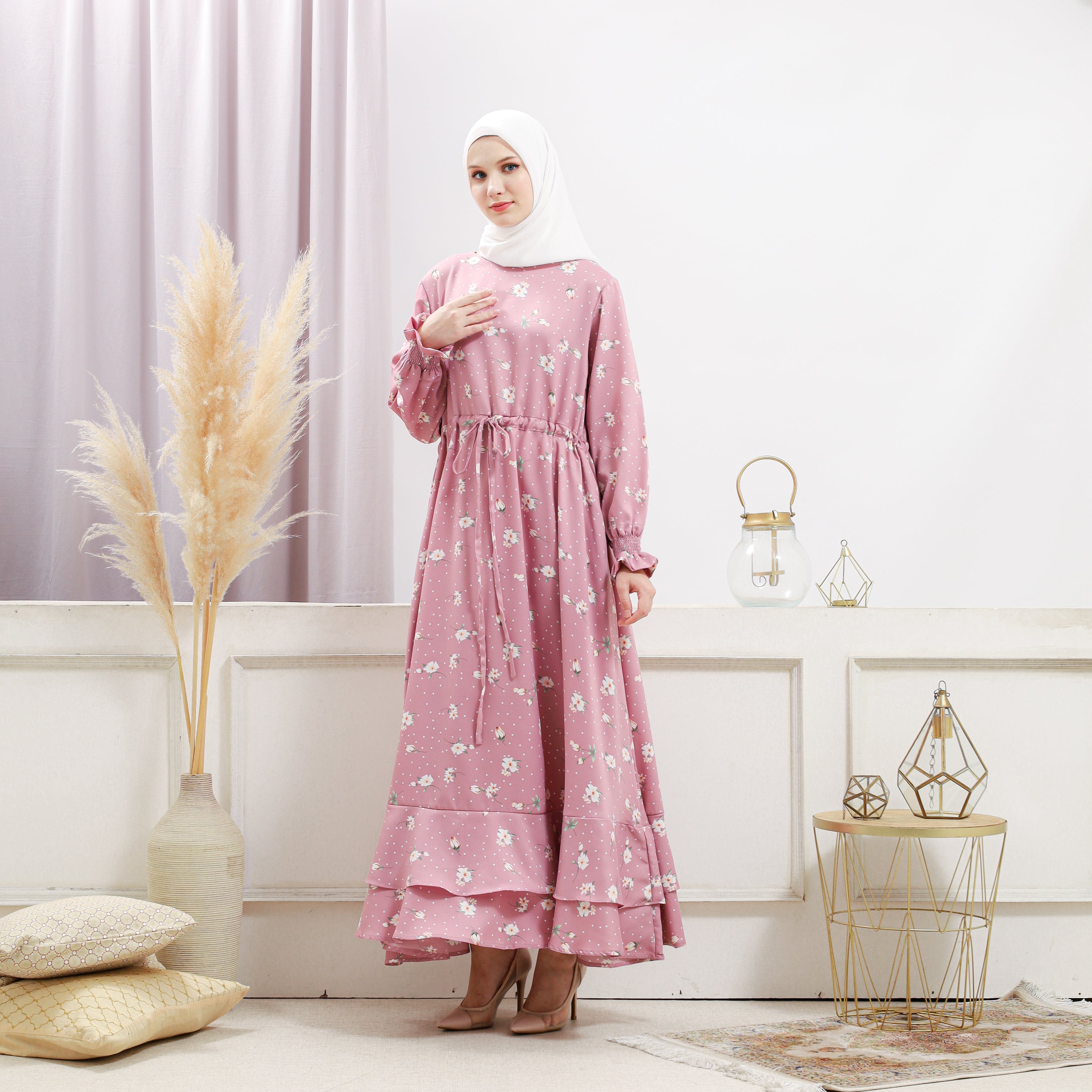 Burdaclothing Women's Pink Floral Dress