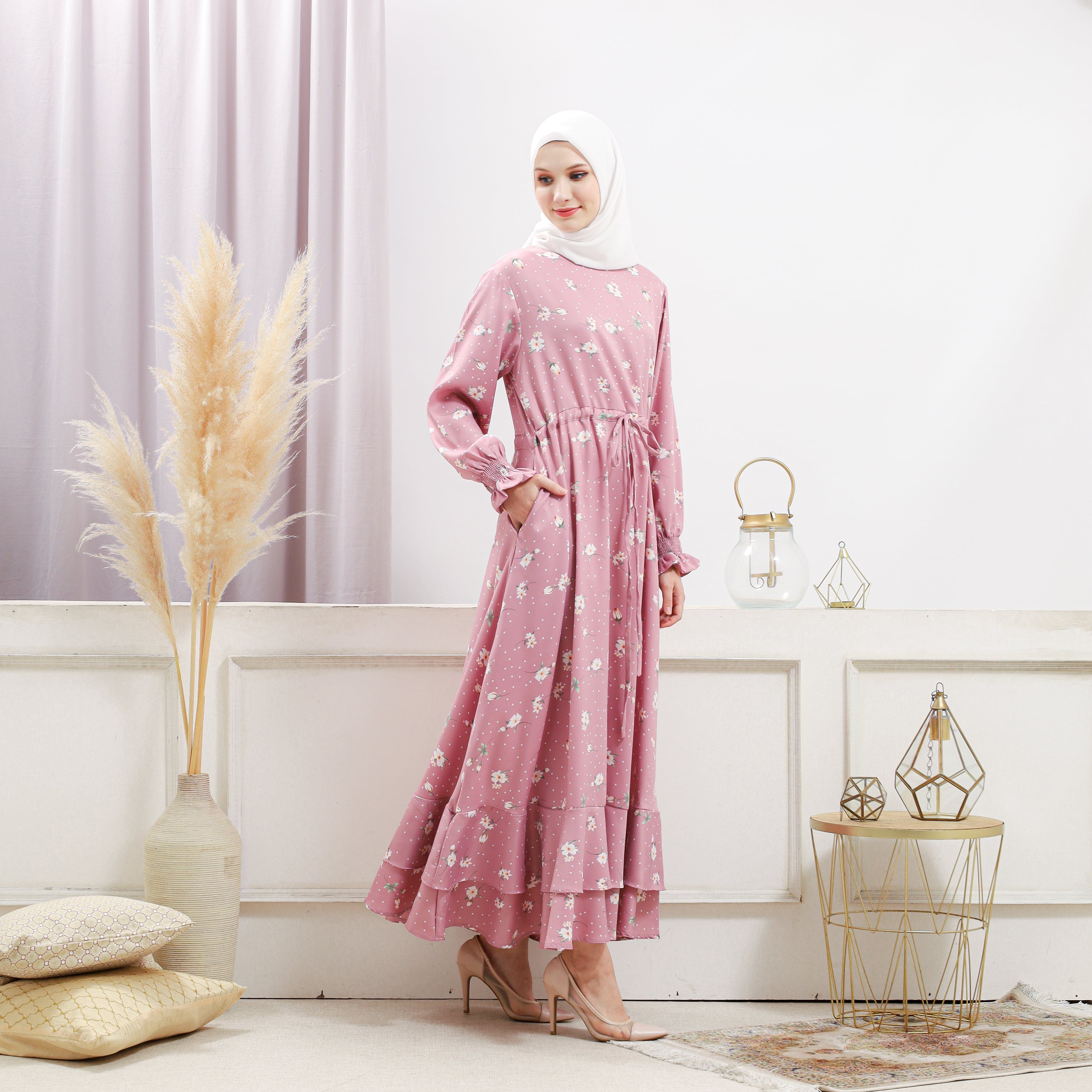 Burdaclothing Women's Pink Floral Dress