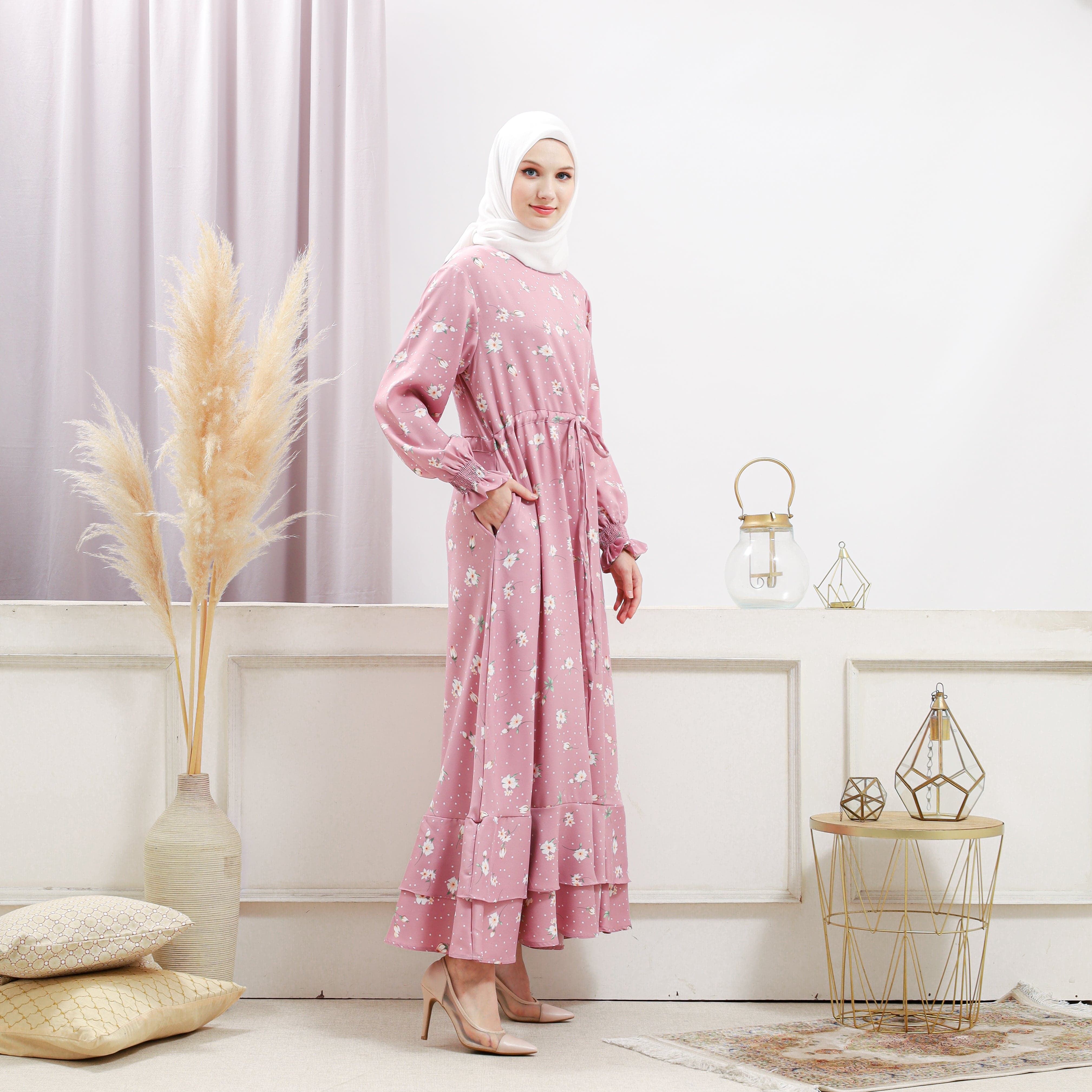 Burdaclothing Women's Pink Floral Dress