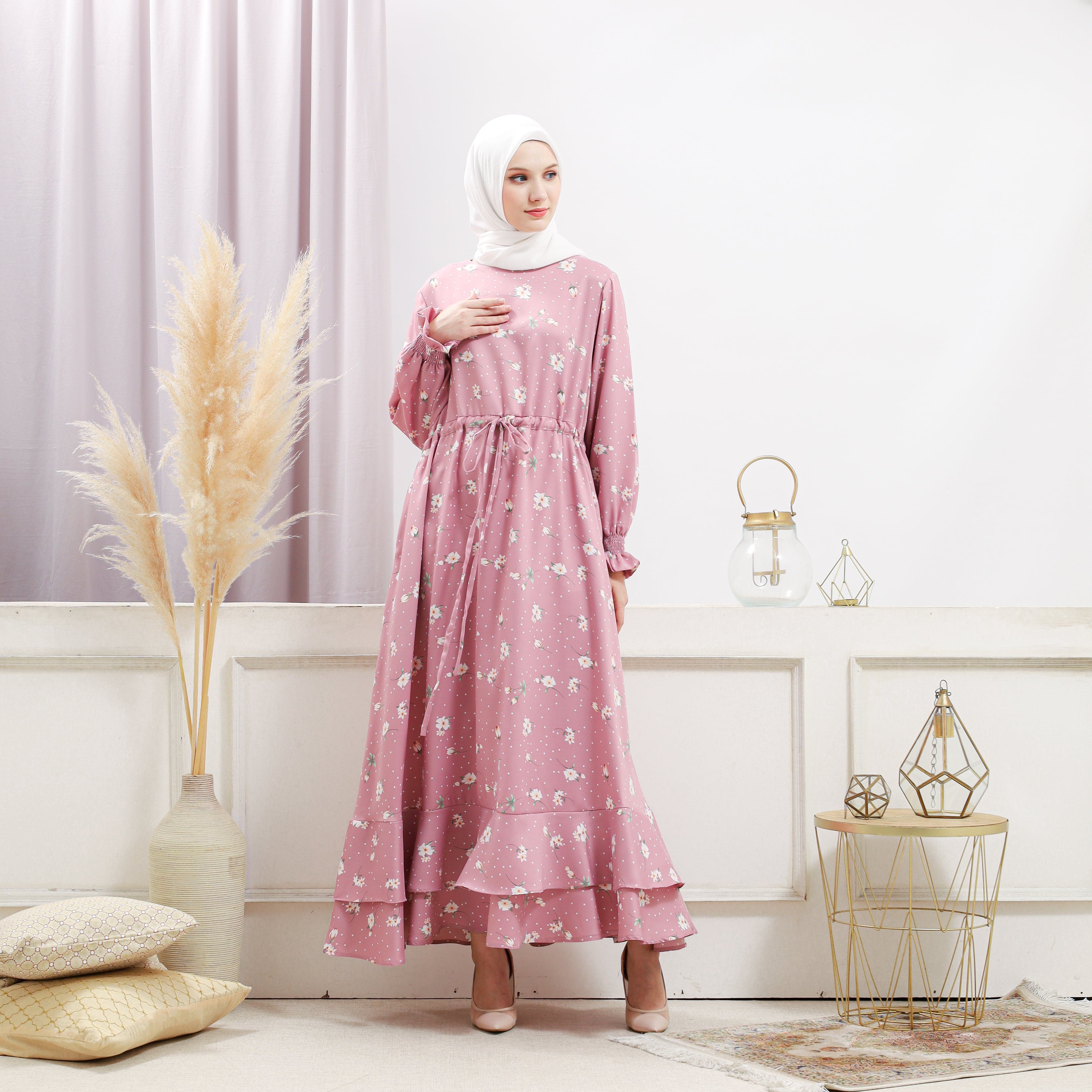 Burdaclothing Women's Pink Floral Dress