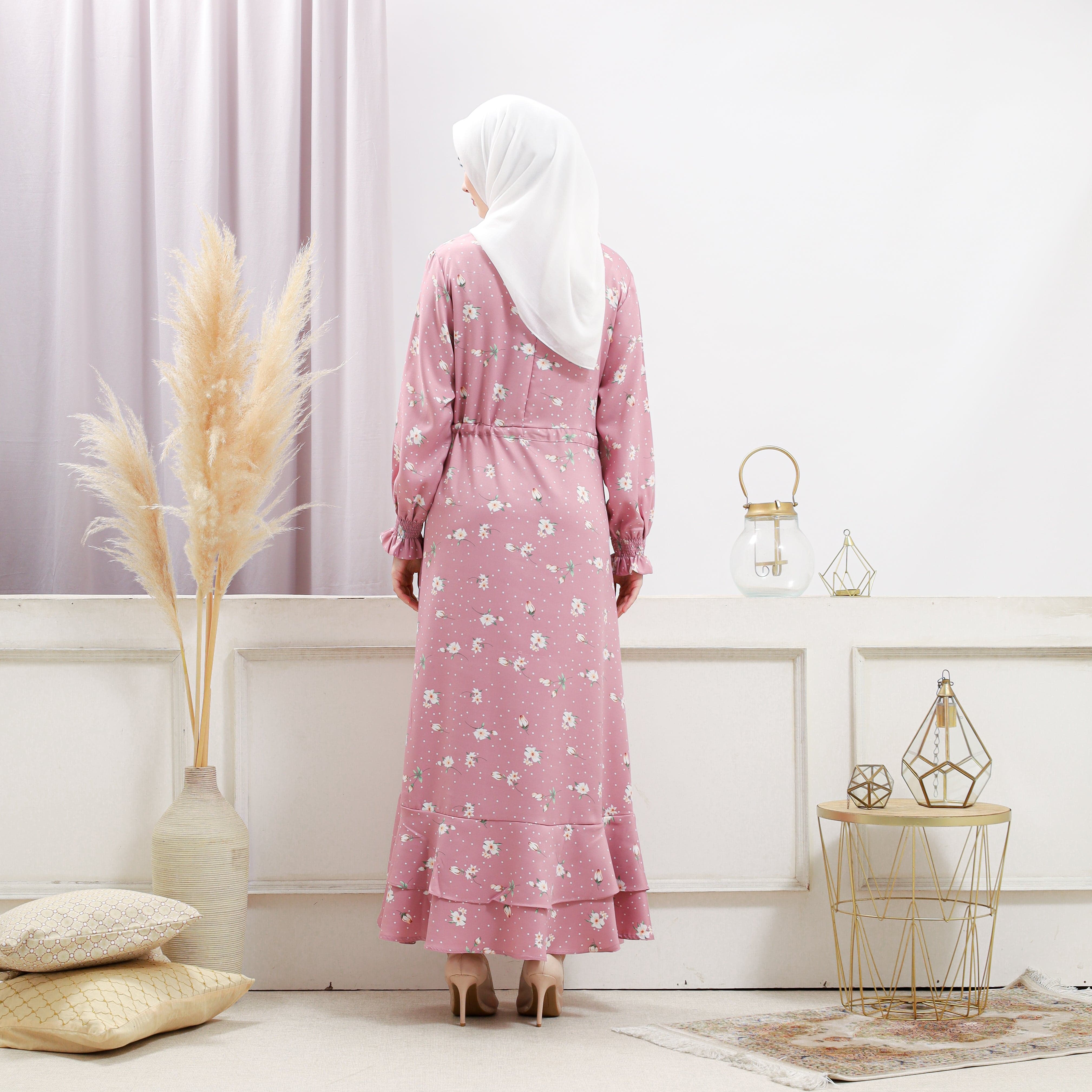 Burdaclothing Women's Pink Floral Dress