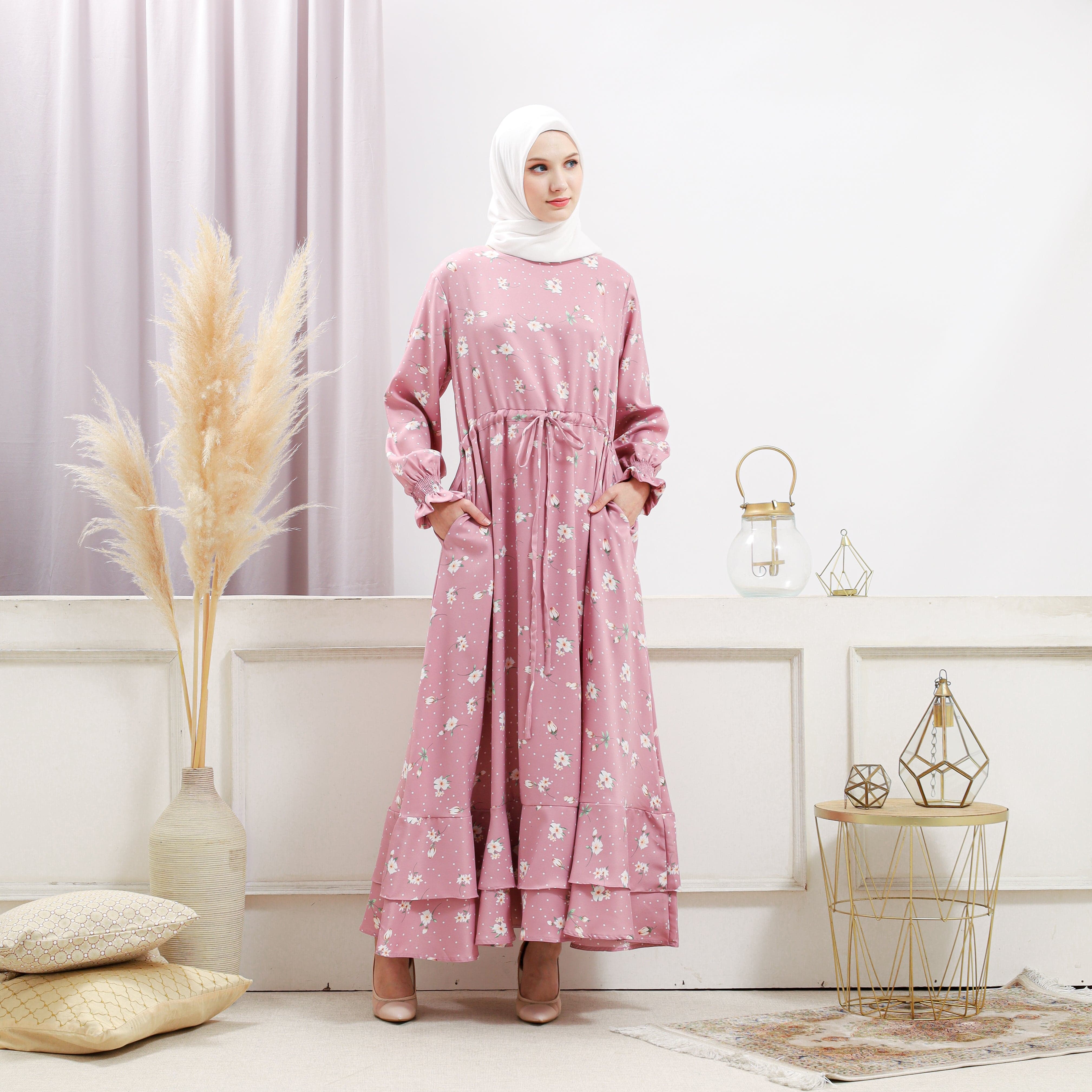 Burdaclothing Women's Pink Floral Dress