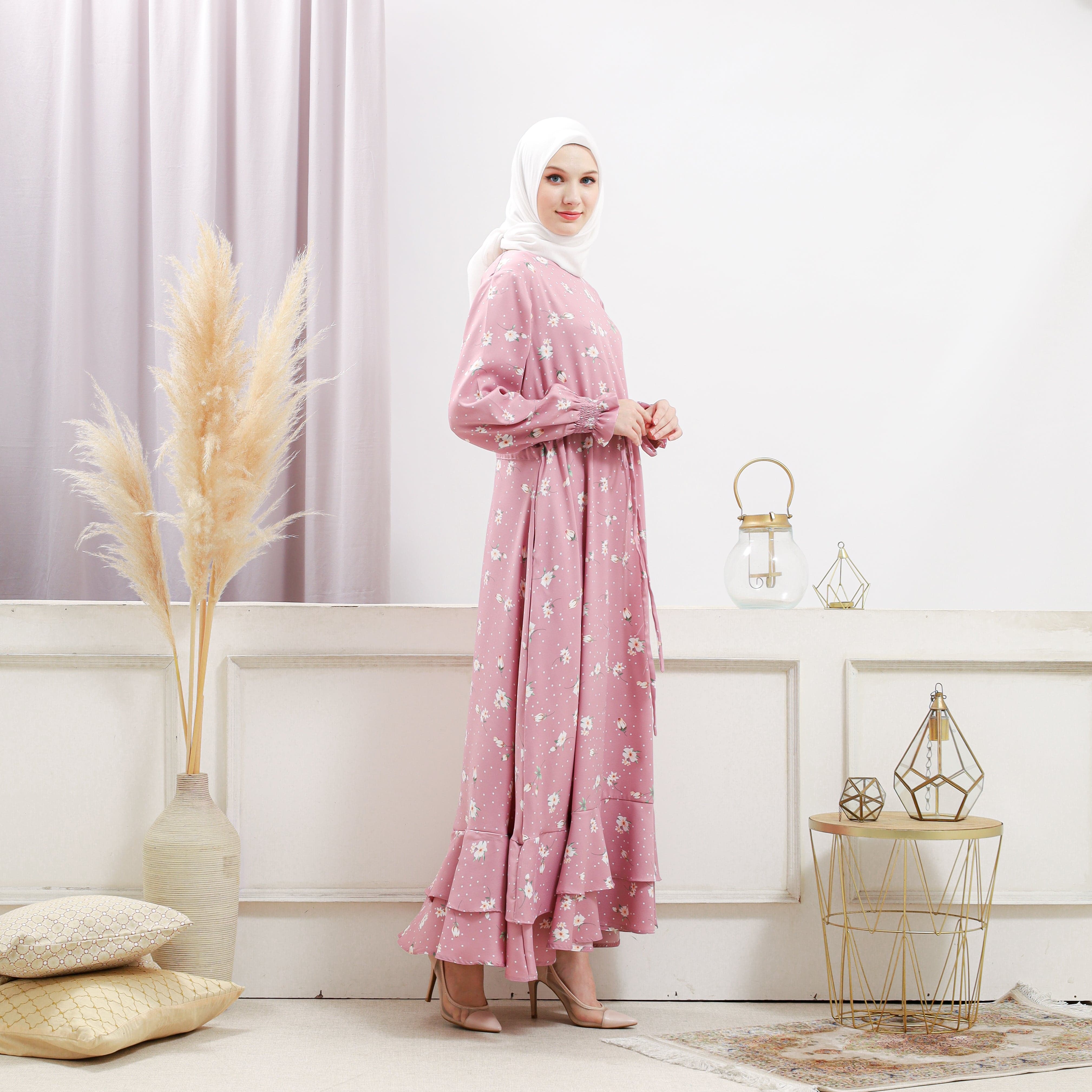 Burdaclothing Women's Pink Floral Dress