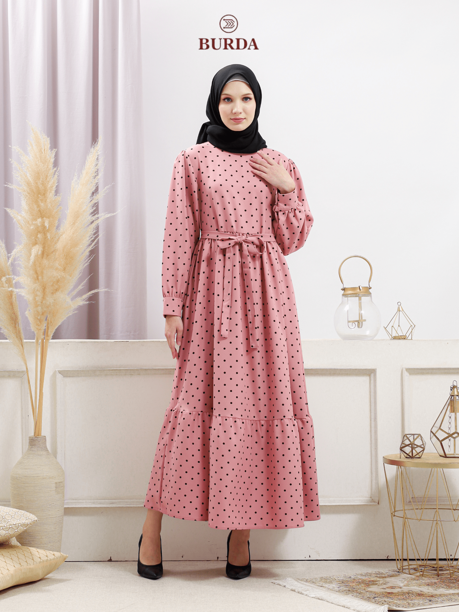 Burdaclothing Women's Pink Polka Dot Dress