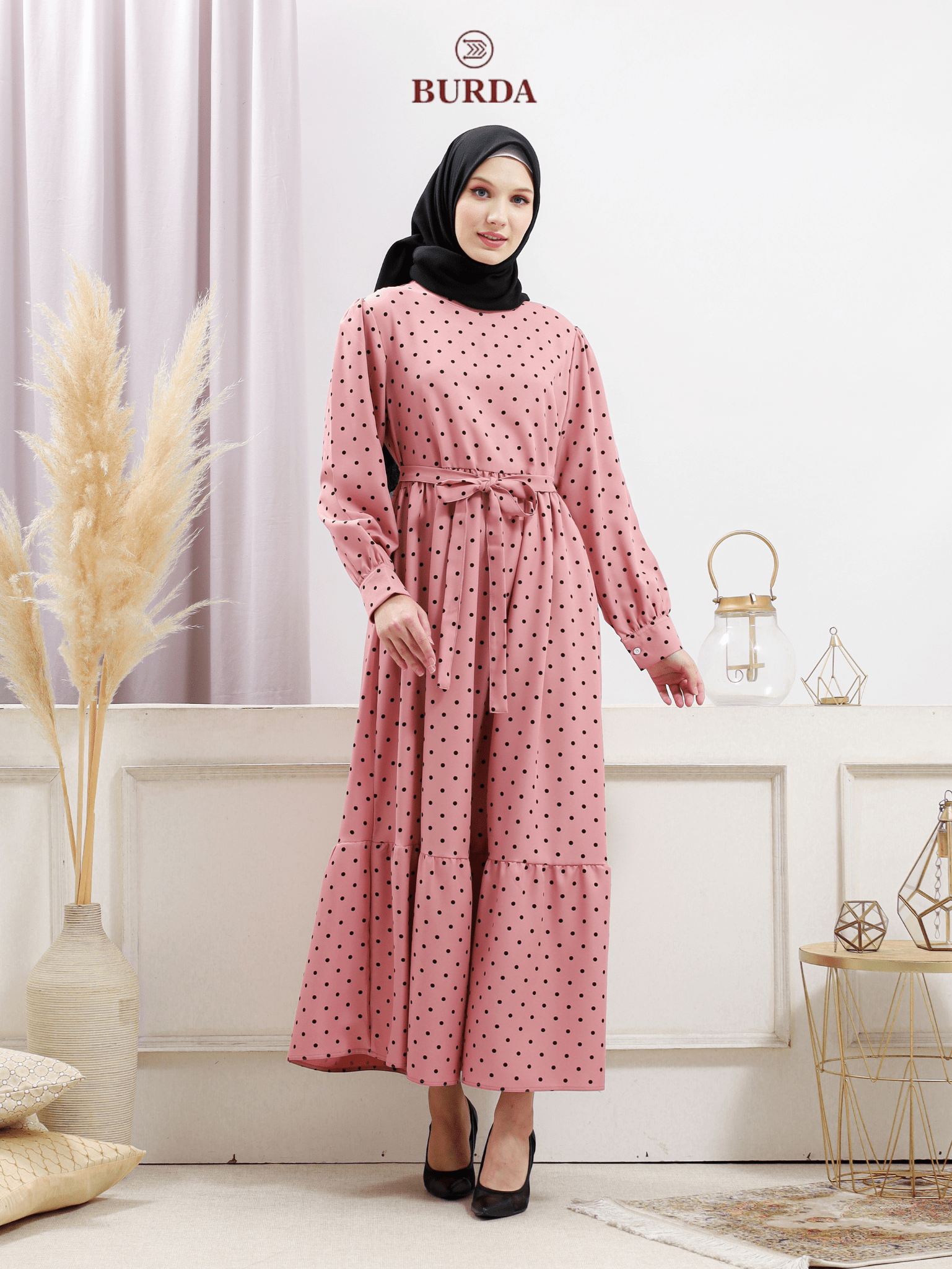 Burdaclothing Women's Pink Polka Dot Dress