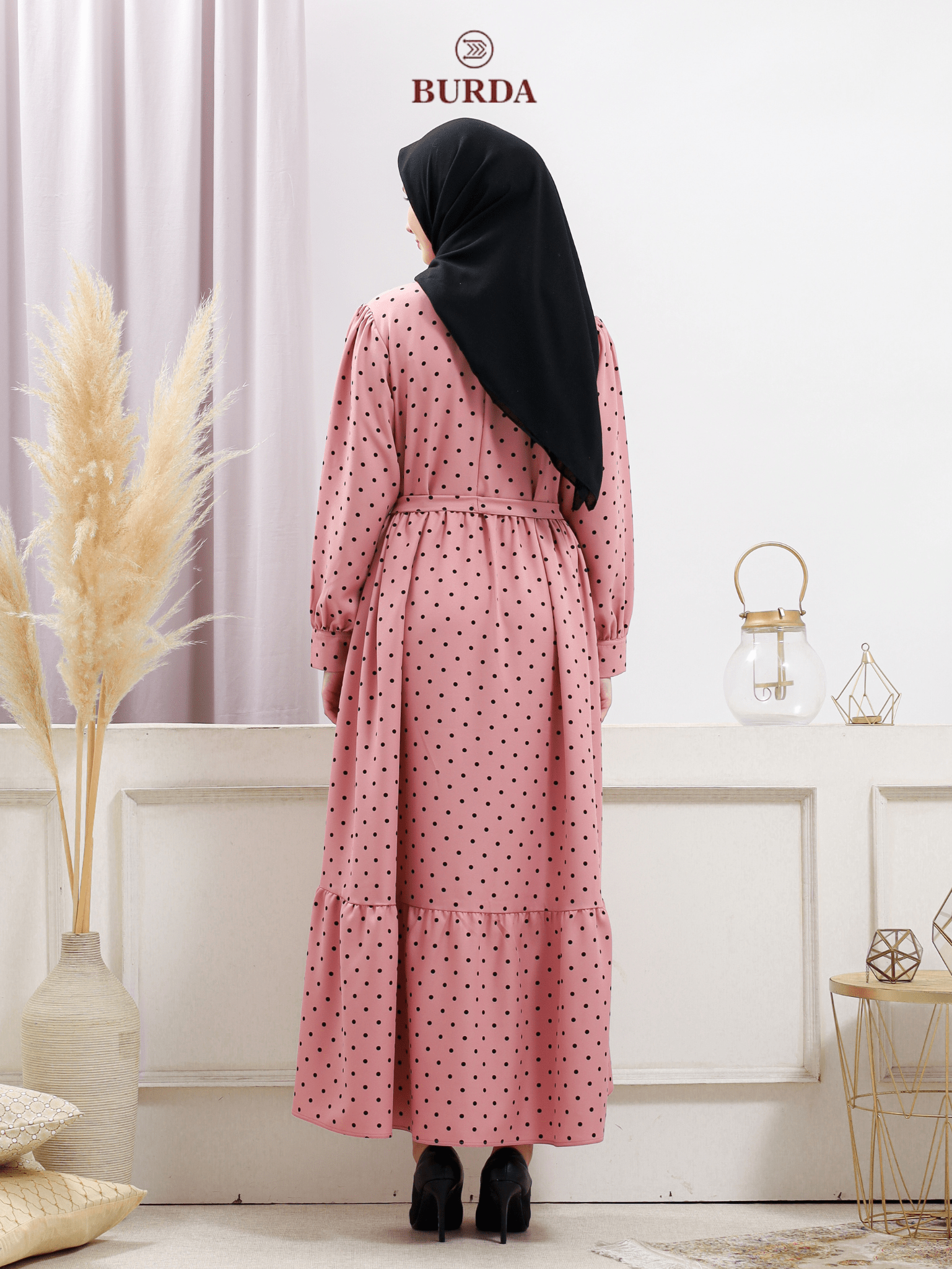 Burdaclothing Women's Pink Polka Dot Dress