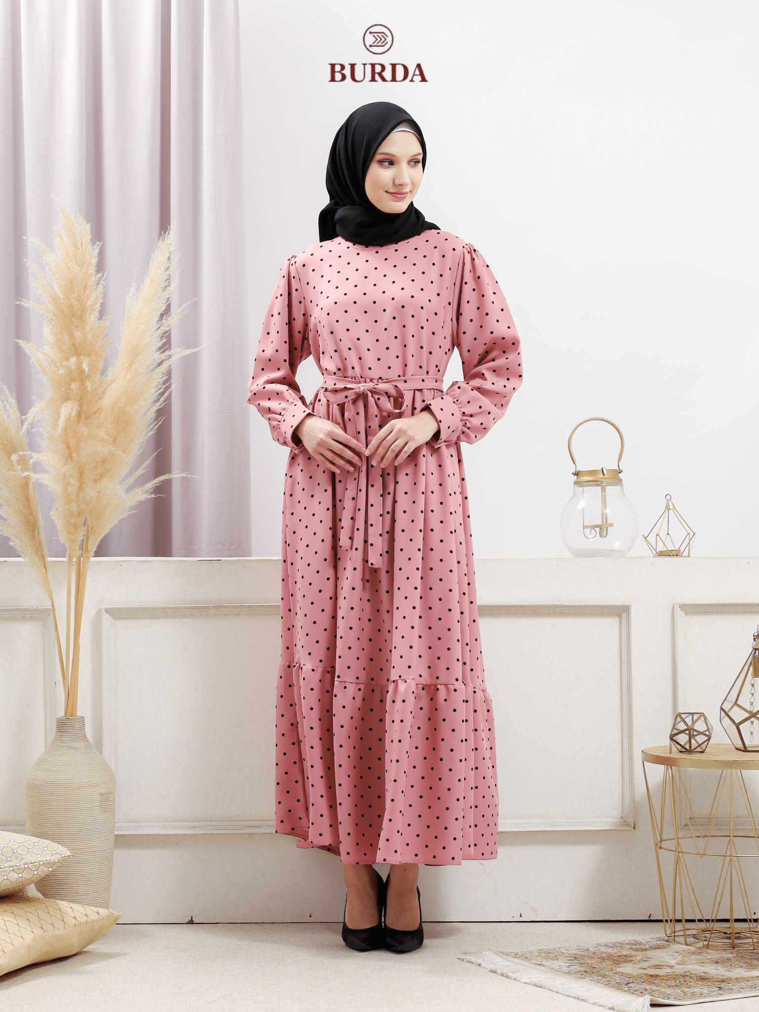 Burdaclothing Women's Pink Polka Dot Dress