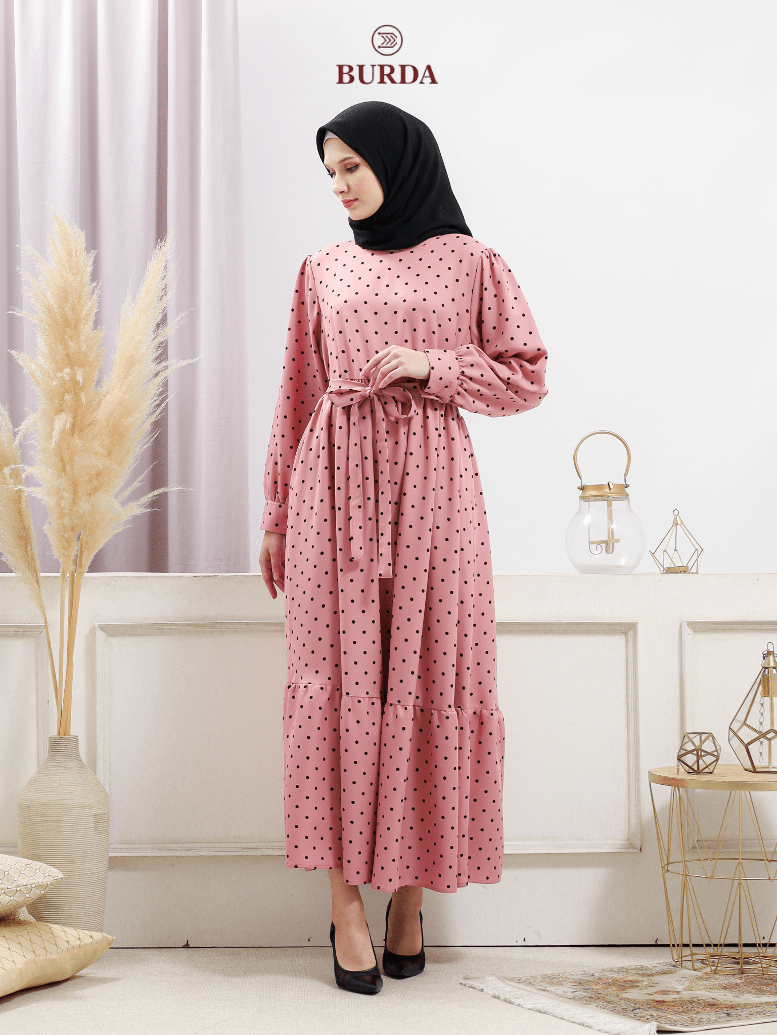 Burdaclothing Women's Pink Polka Dot Dress