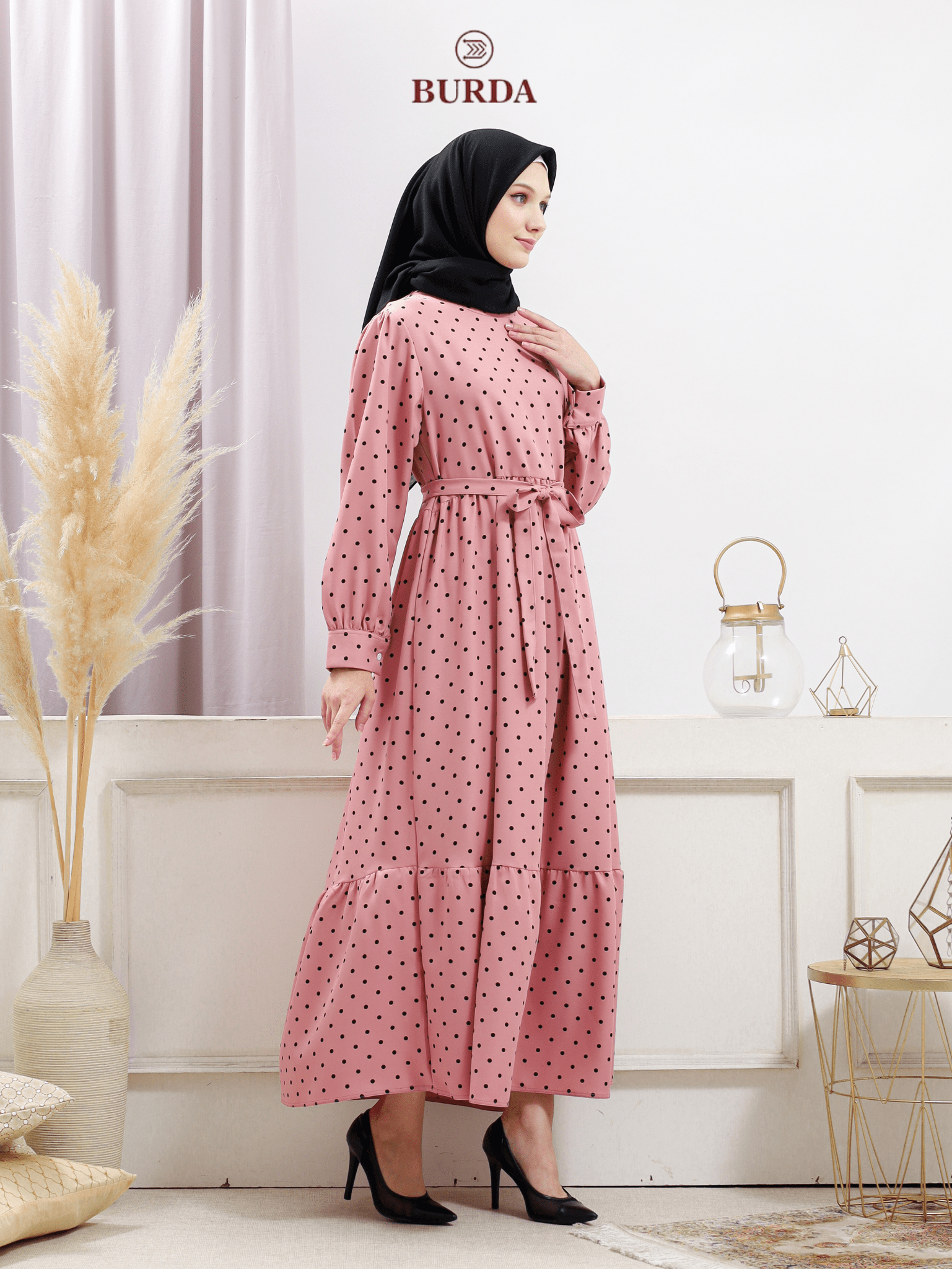 Burdaclothing Women's Pink Polka Dot Dress