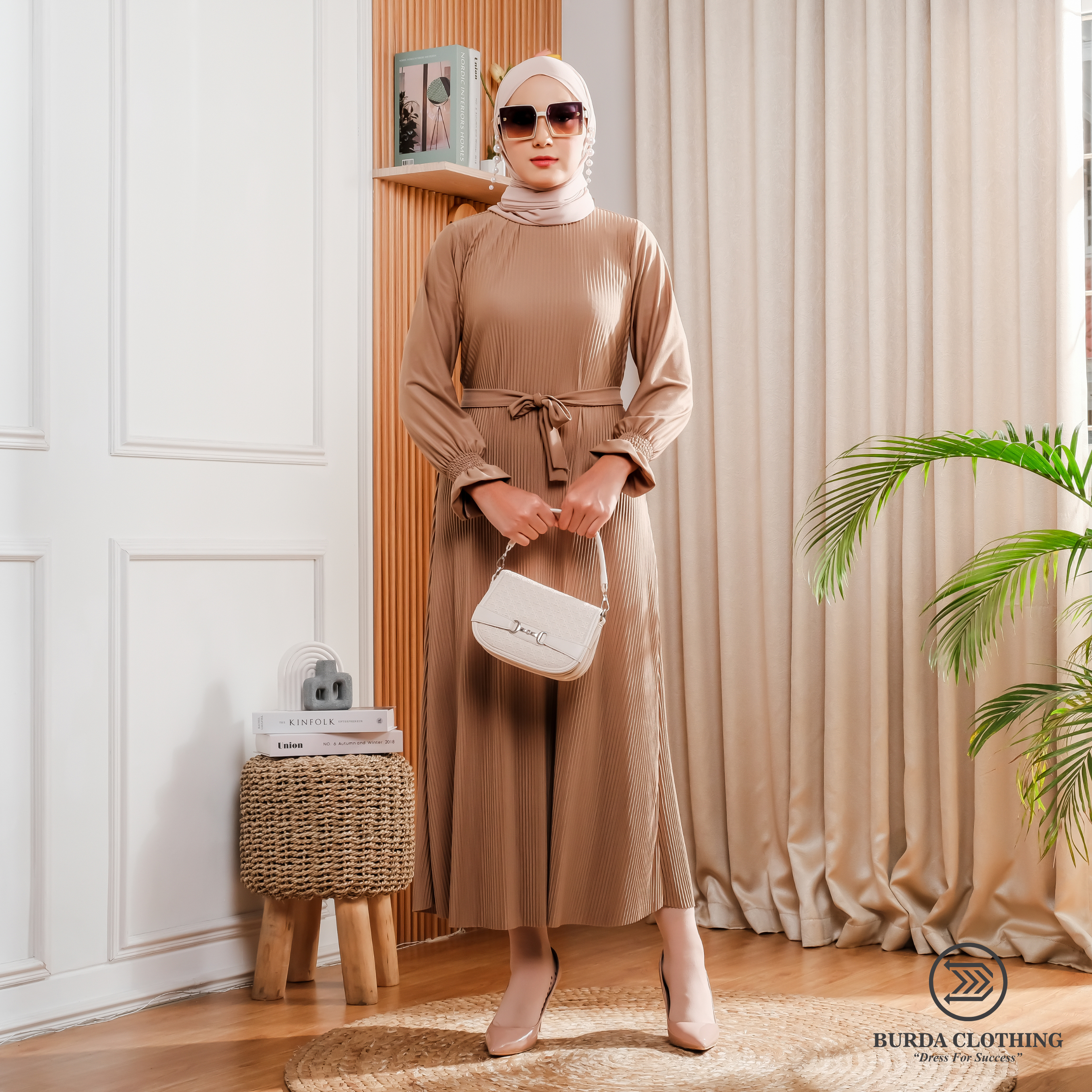 Women's Plain Dress Brown by Burdaclothing