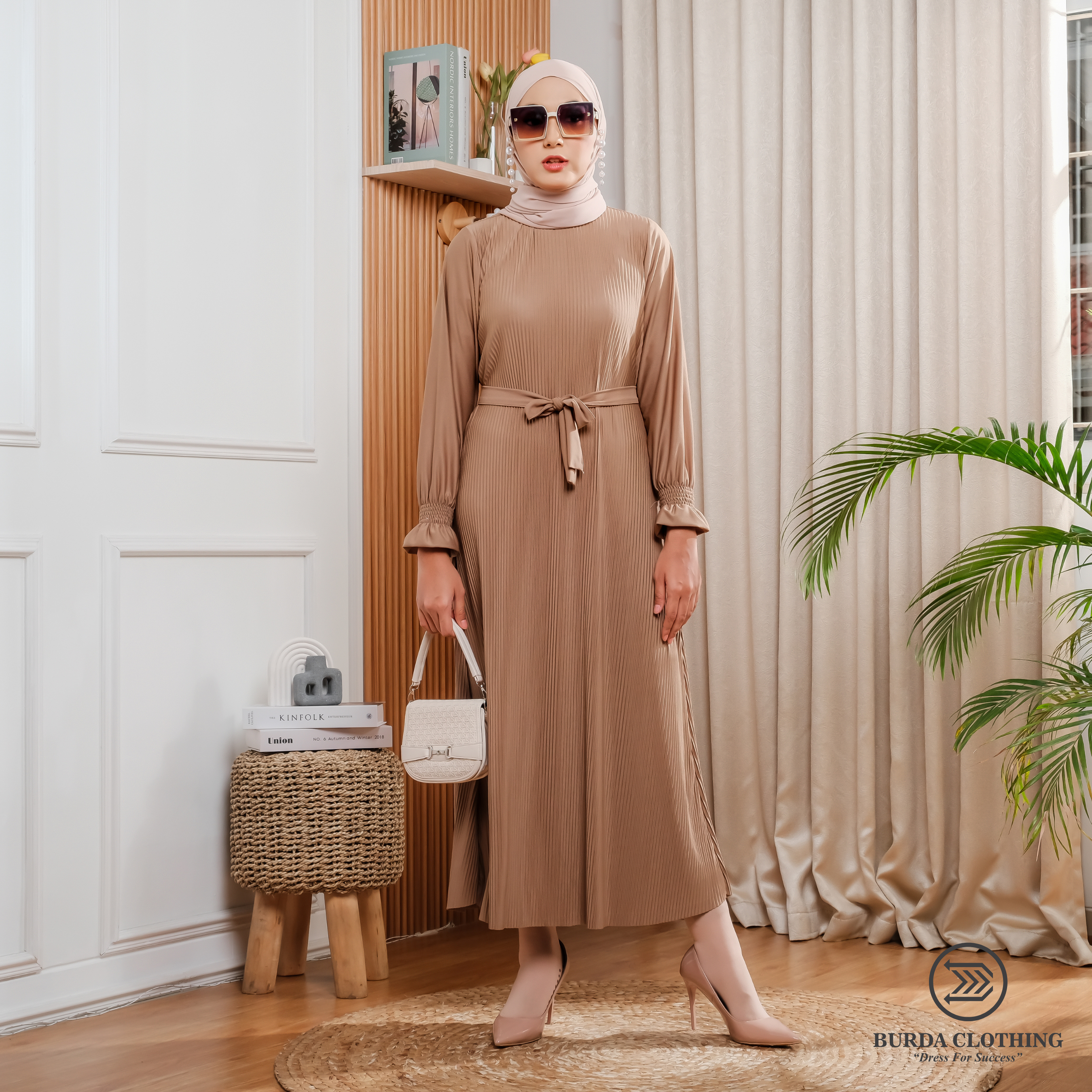 Women's Plain Dress Brown by Burdaclothing