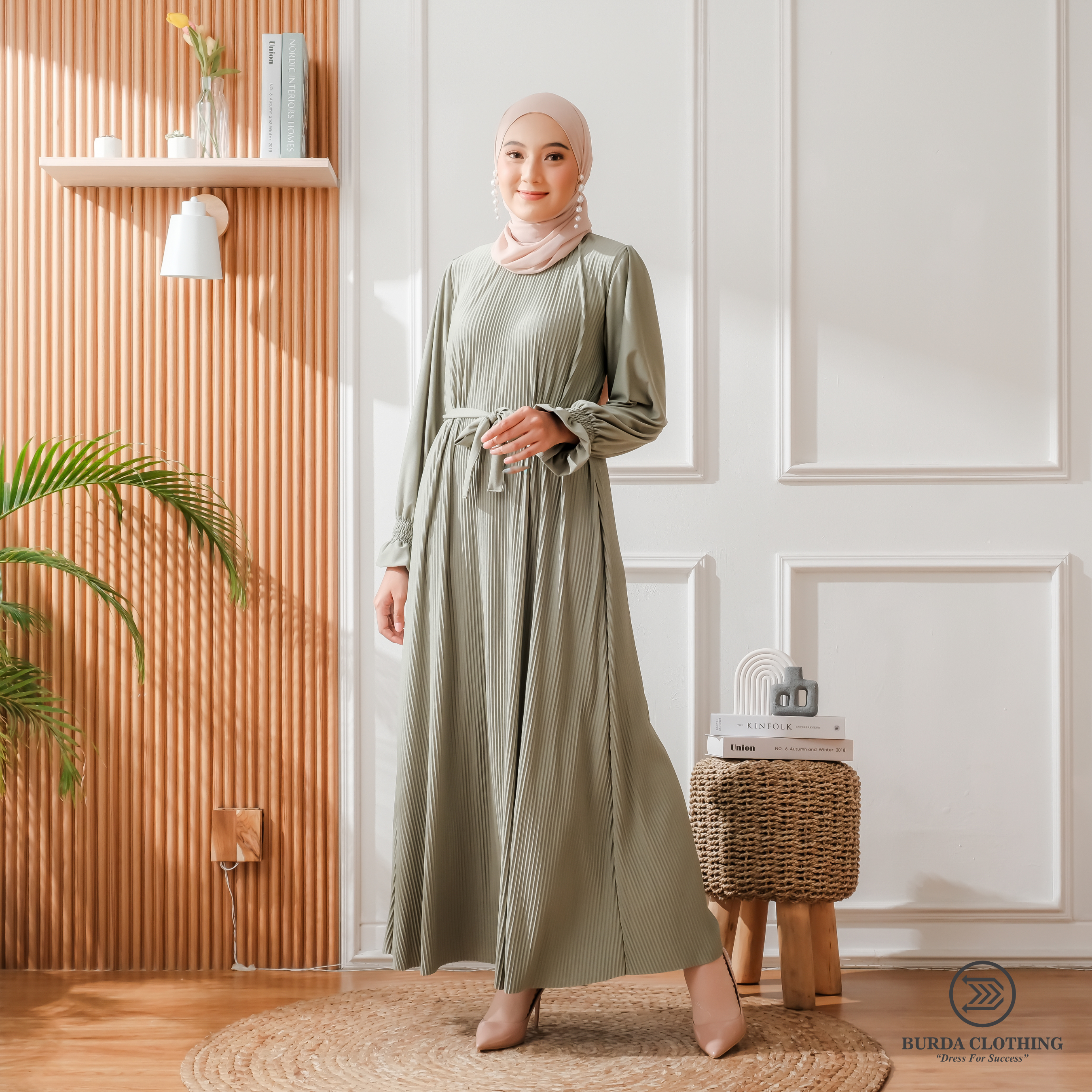 Women's Plain Dress Green by Burdaclothing