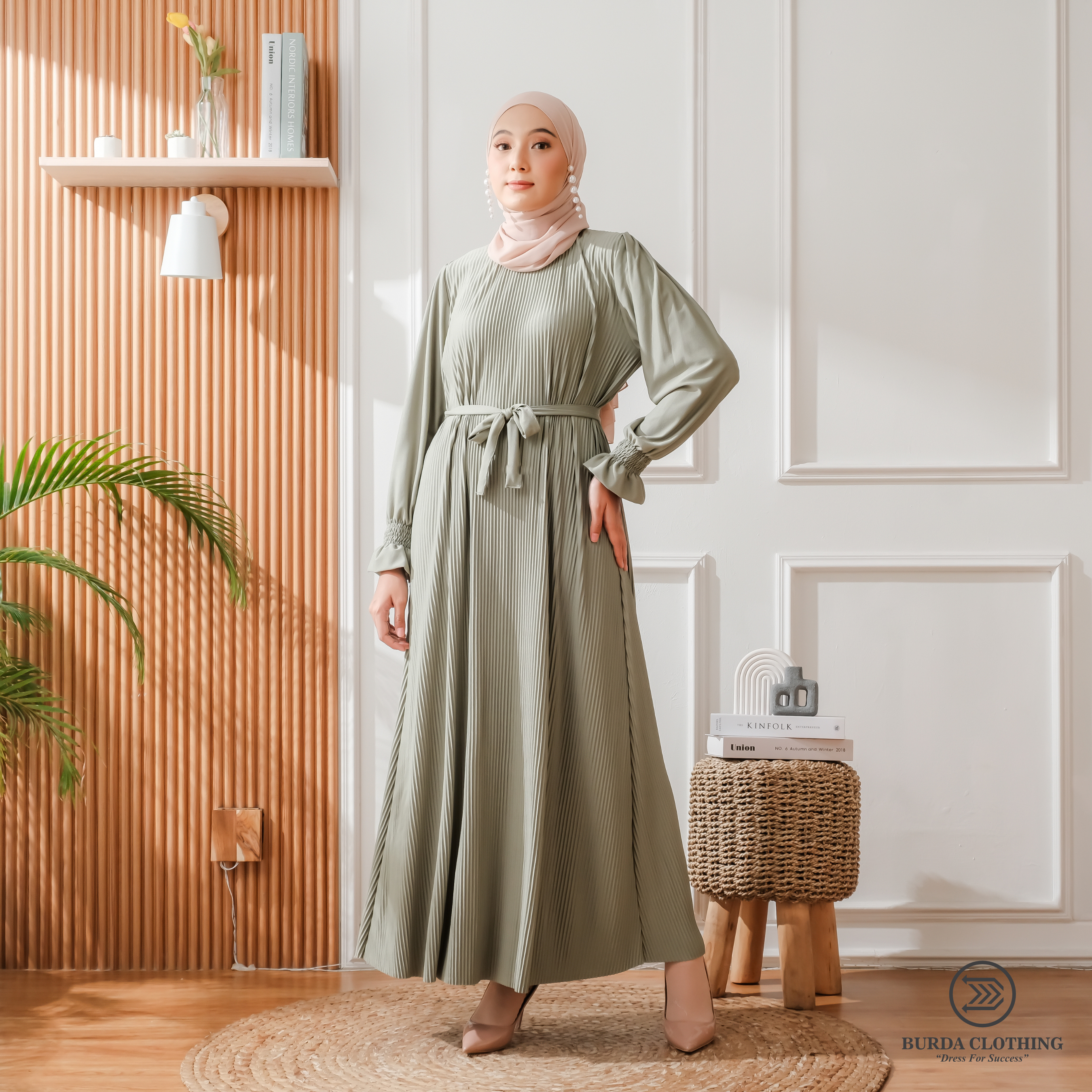 Women's Plain Dress Green by Burdaclothing