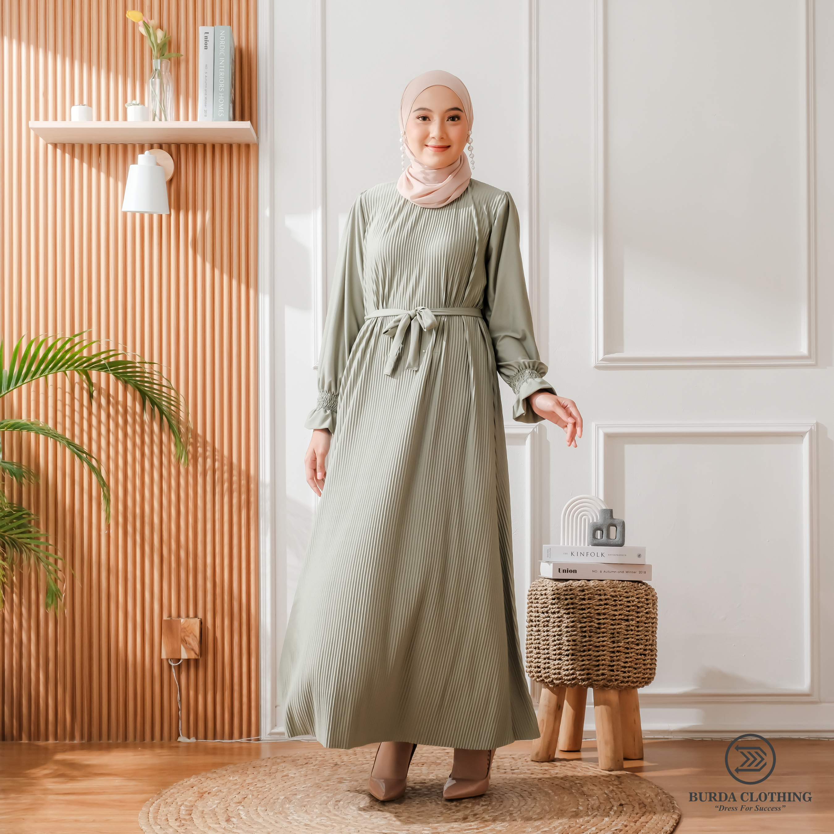 Women's Plain Dress Green by Burdaclothing