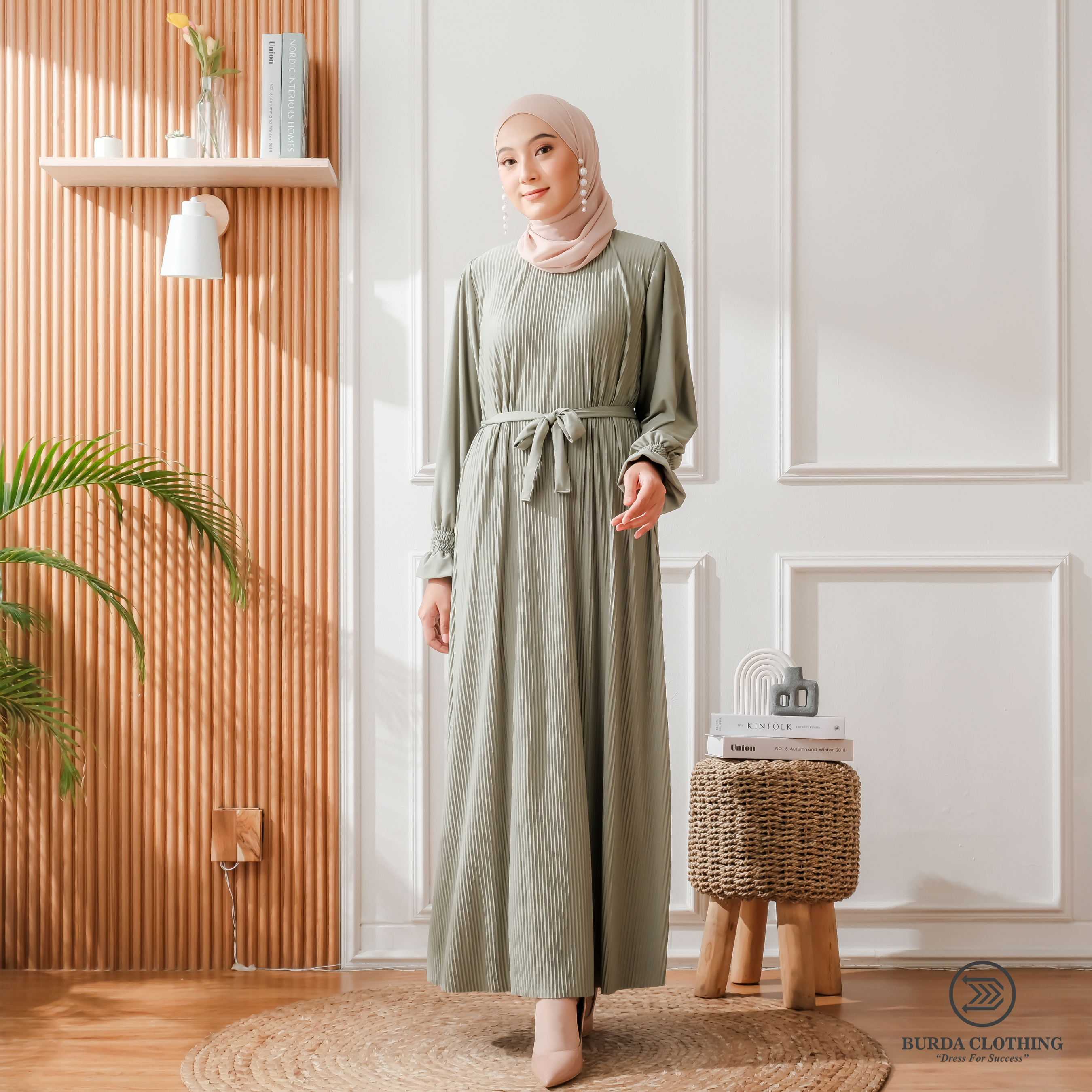 Women's Plain Dress Green by Burdaclothing